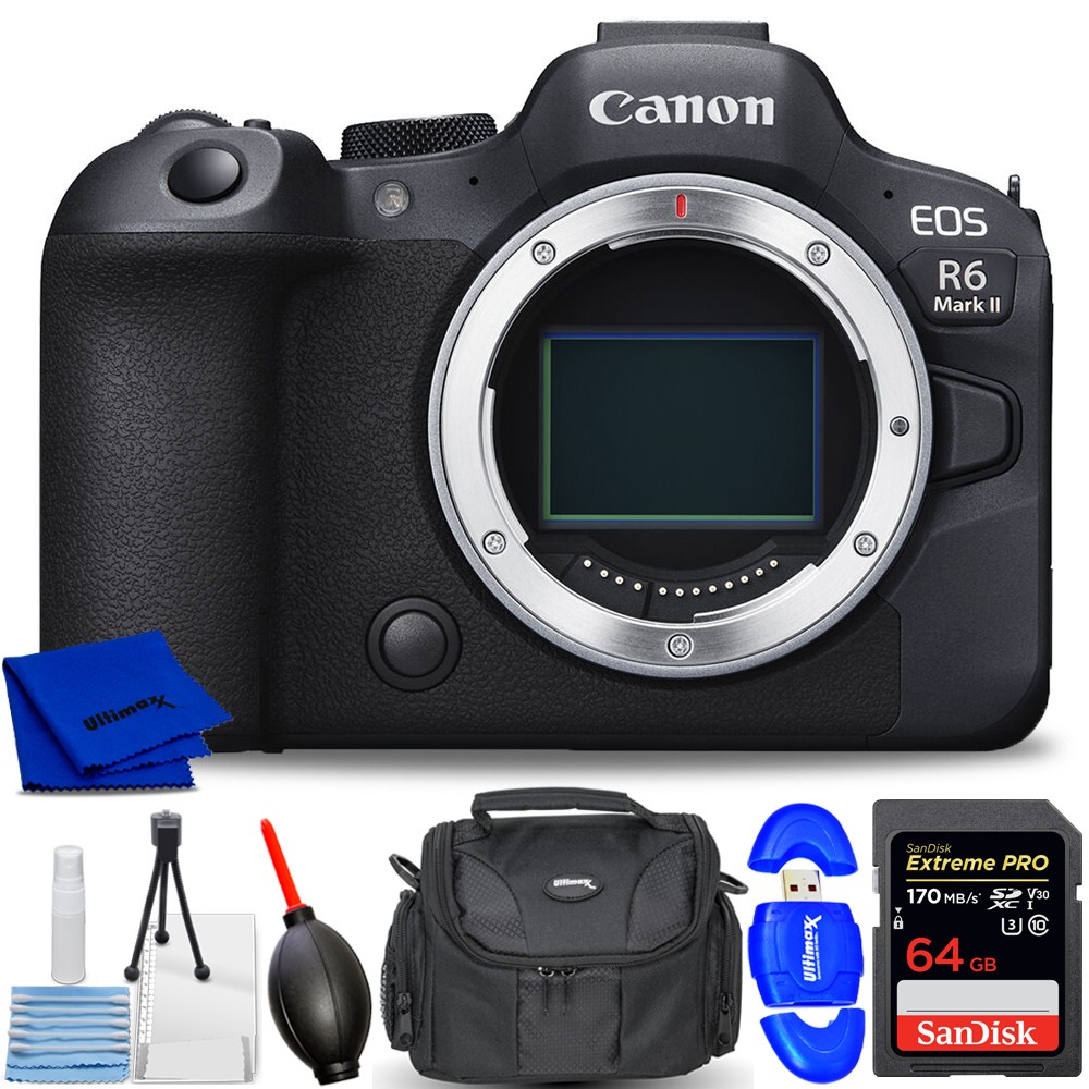 Canon EOS R6 Mark II Mirrorless Camera 5666C002 (Kit Box) - 7PC Accessory Bundle