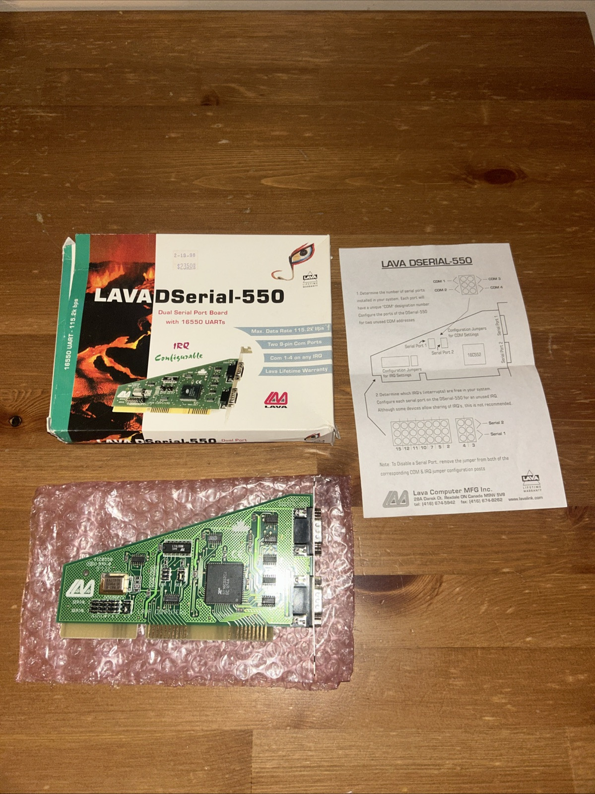 DSERIAL-550 LAVA DUAL SERIAL ISA 9PIN MANUAL JUMPERS With Box Very Clean