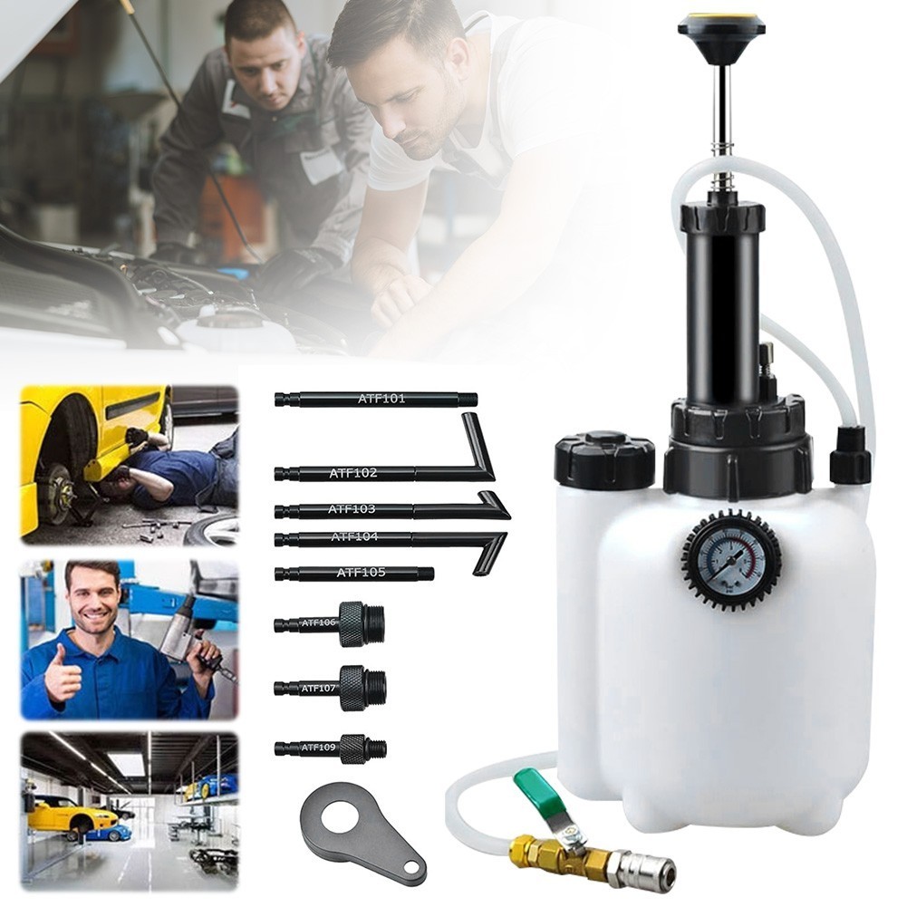3L Transmission Oil Filling System Fluid Pump Manual Tool With 8pc ATF Adaptors