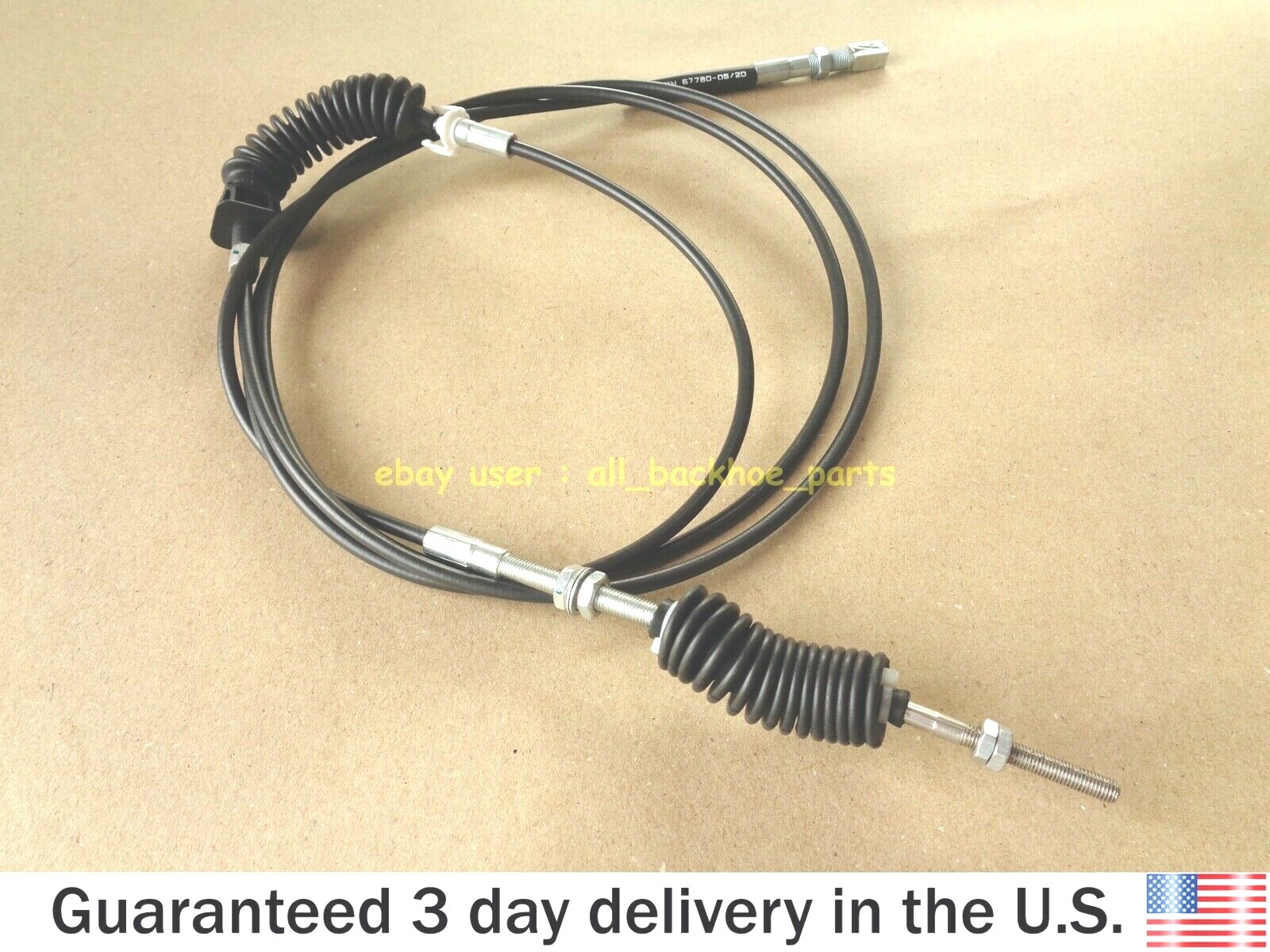 JCB BACKHOE - THROTTLE CONTROL CABLE ASSEMBLY (PART NO. 333/G6971 910/52500)