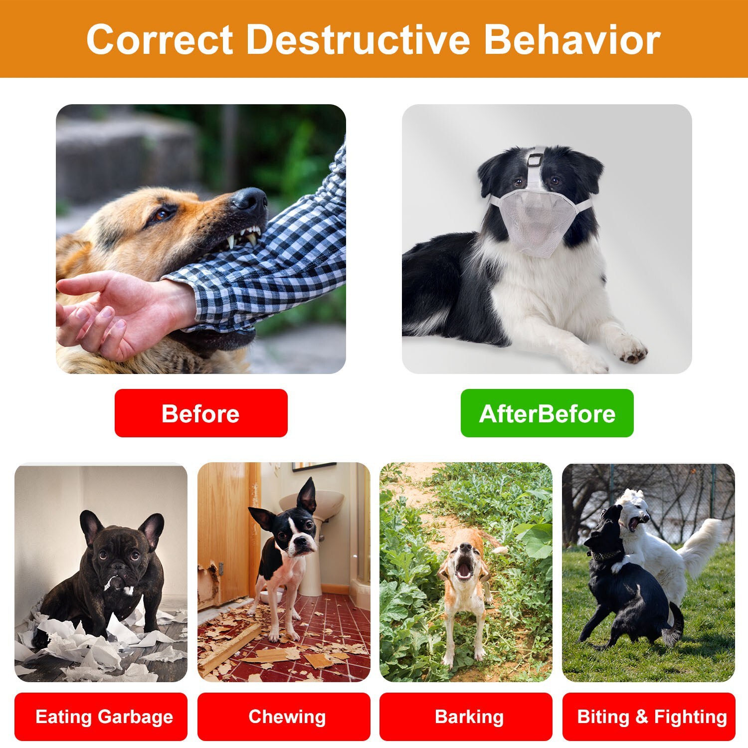 NEW Mask Soft Anti Bite Barking Chewing Mesh Mask Training Adjustable