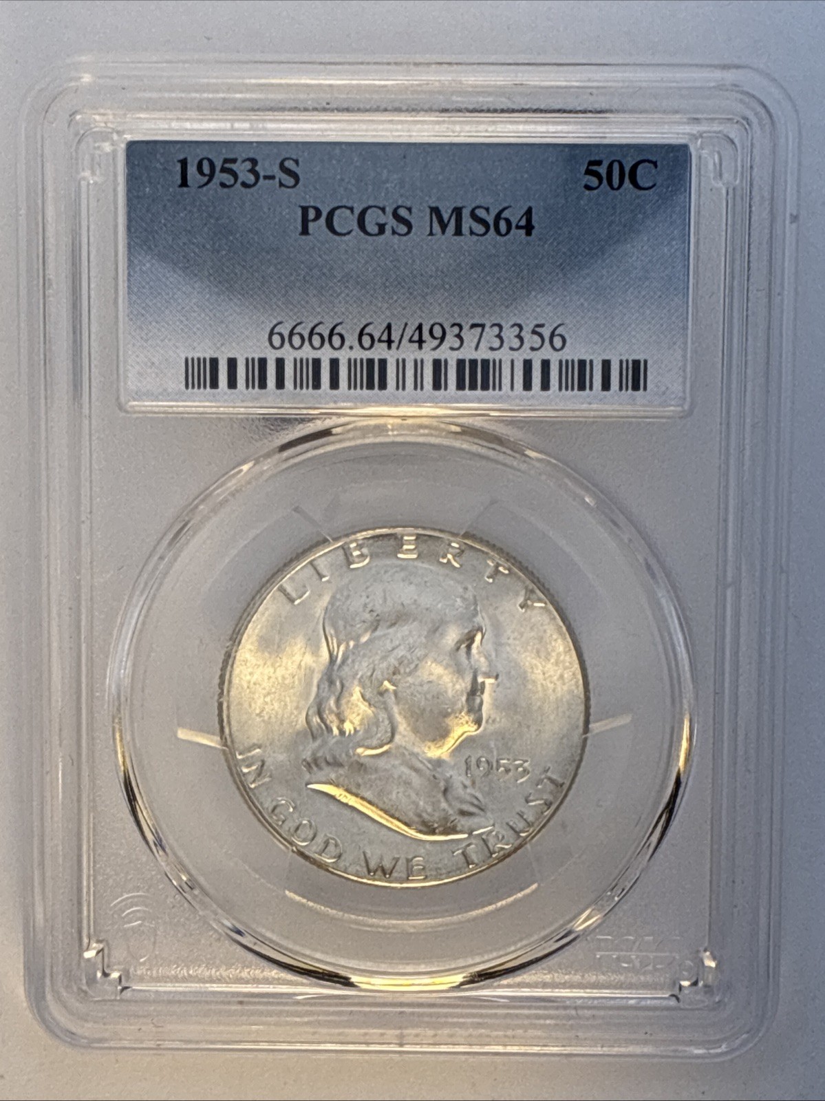1953-S Franklin Half Dollar PCGS MS64