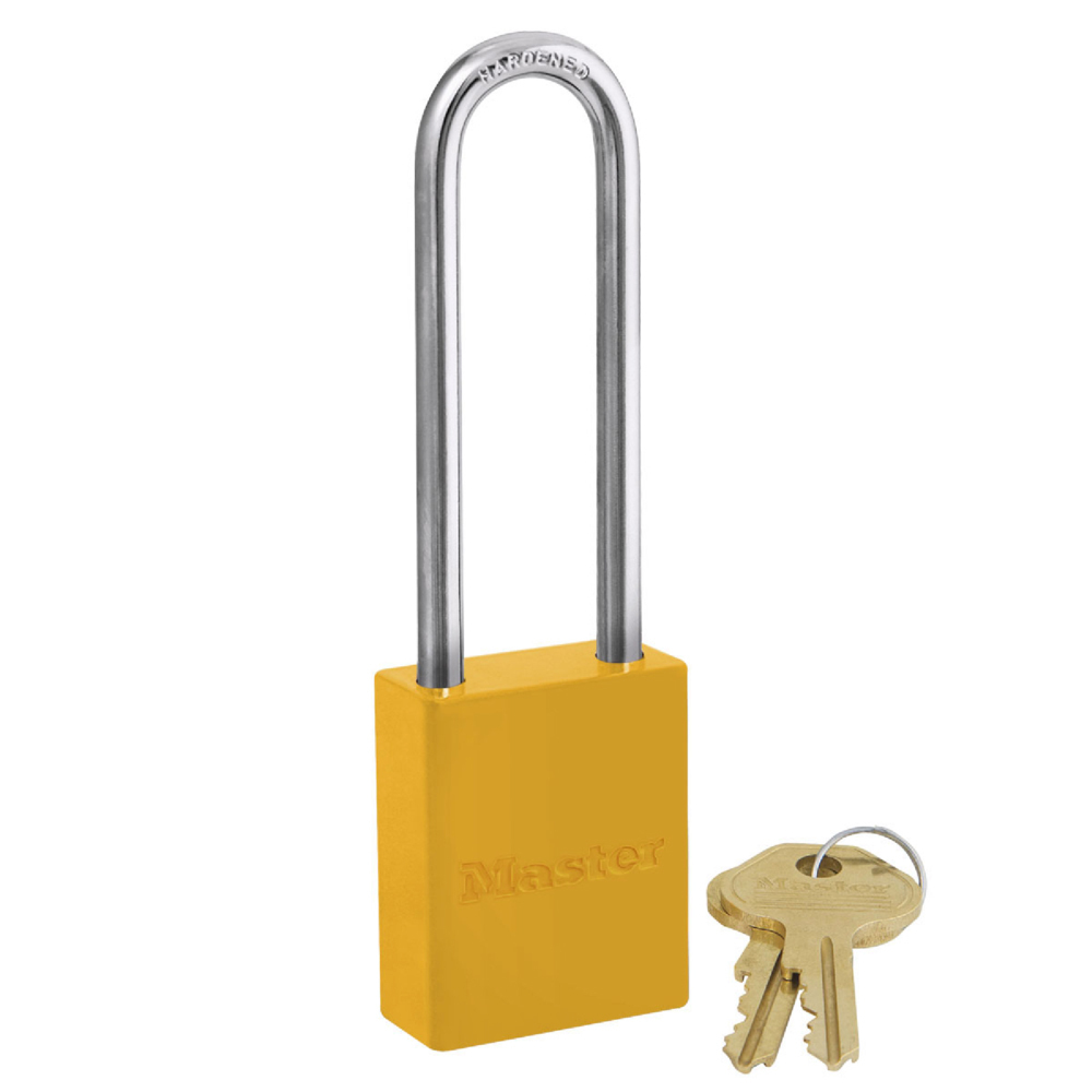 1 NEW IN BOX SAFETY Lock Out Master 6835LTYL Padlock Pad Lock Keyed Differently