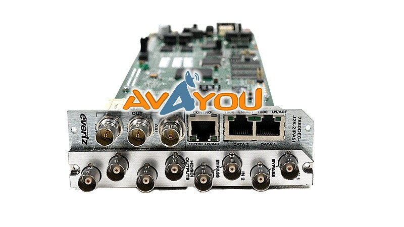 Evertz 7880DEC-J2K-2IPASI ASI to HD/SD JPEG2000 Decoder ASI & IP +3RU