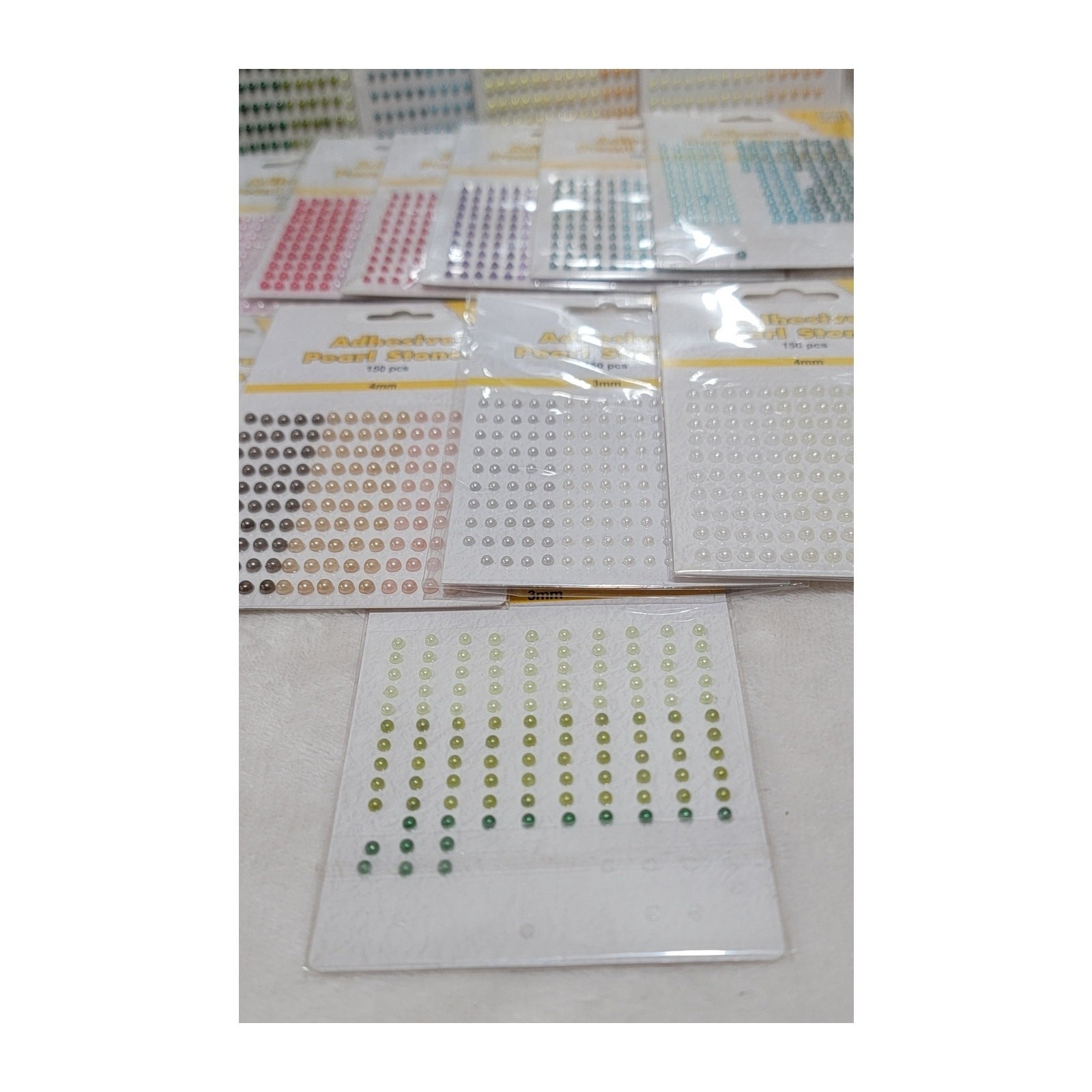 Adhesive Pearl Stones 17 pack Crafters BUNDLE