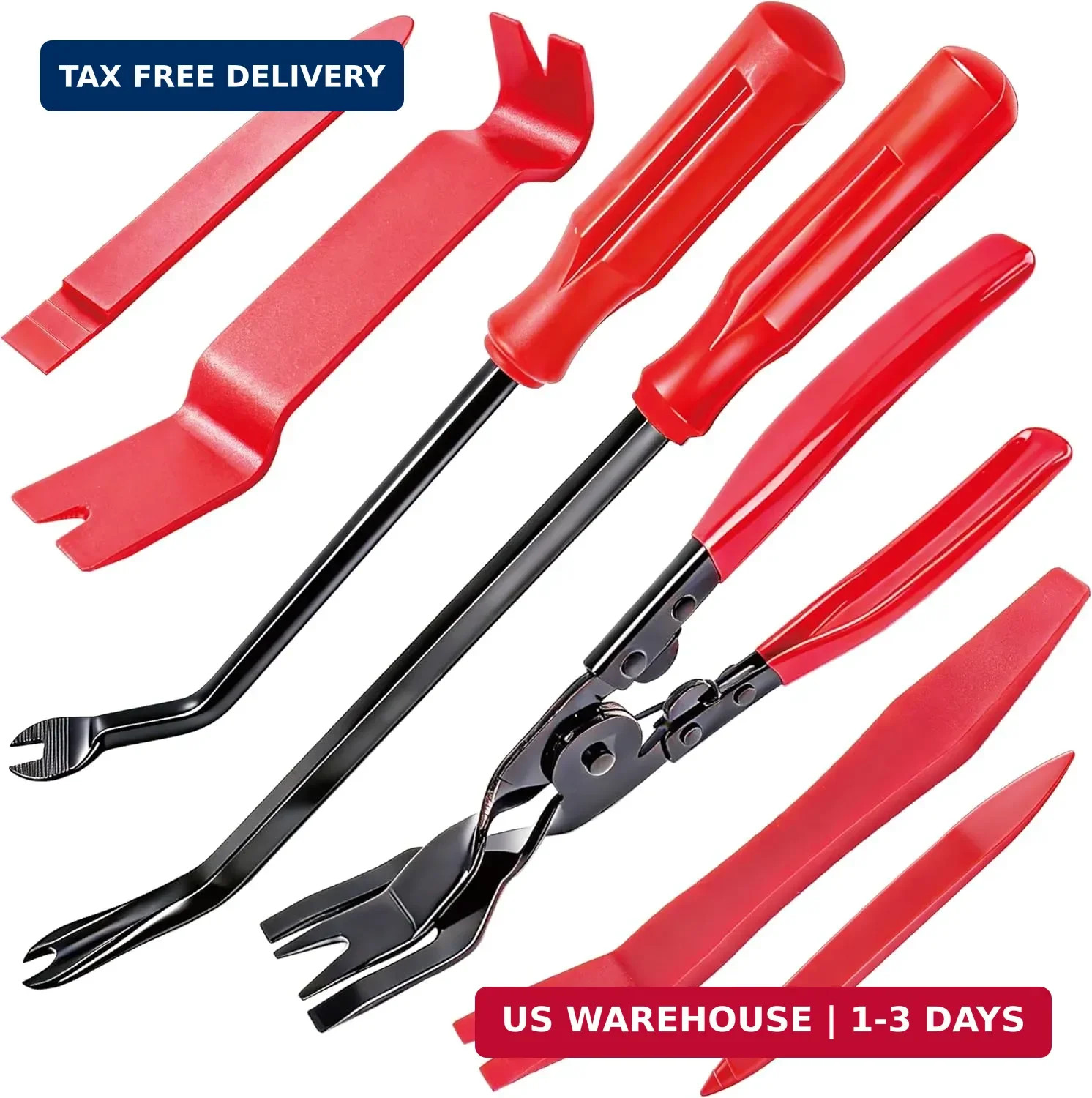 7 Pcs Car Trim Removal Tool Kit with Non-Scratch Plastic Pry Tool and Fastener C