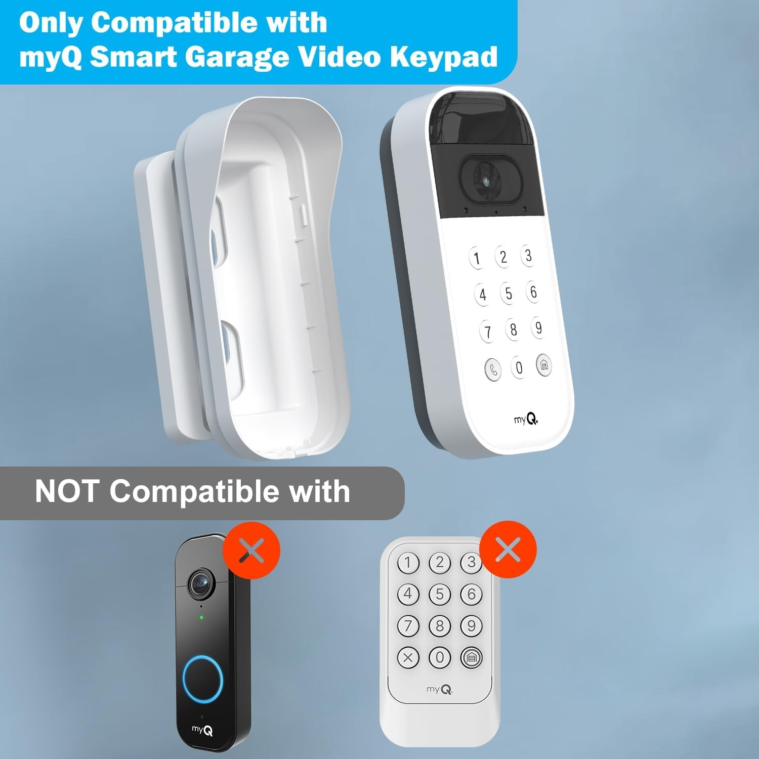 Garage Door Camera Mount Swivel Bracket Adjustable Angle for myQ Video Keypad