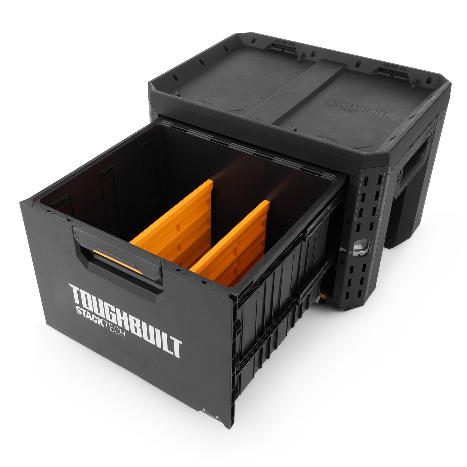 ToughBuilt StackTech 1-Drawer Locking Box, Plastic Storage Tool & Gear Organizer
