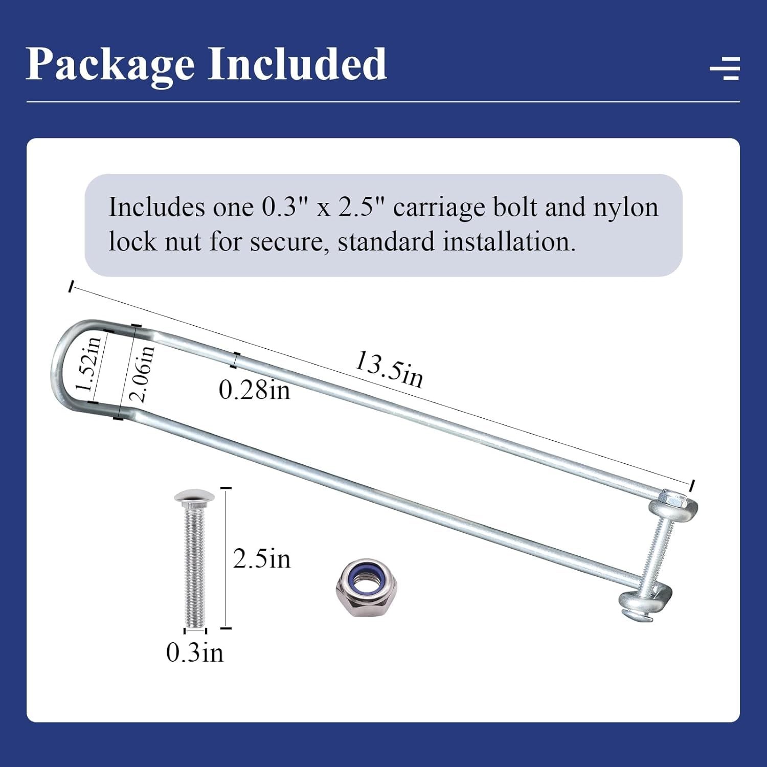 Rust-Resistant Overthrow Wire Arm Gate Latch for 1-1/8” & 1-3/8” Frames - 2PC