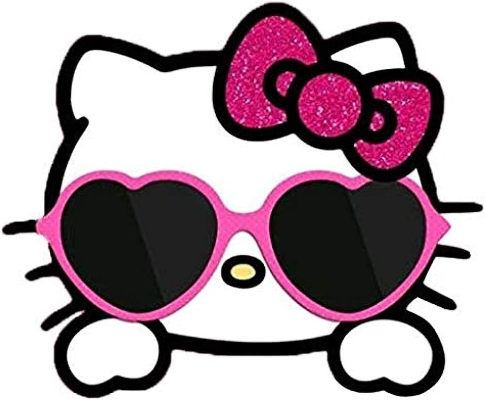 5" Hello Kitty with Sunglasses Cartoon Vinyl Bumper Sticker