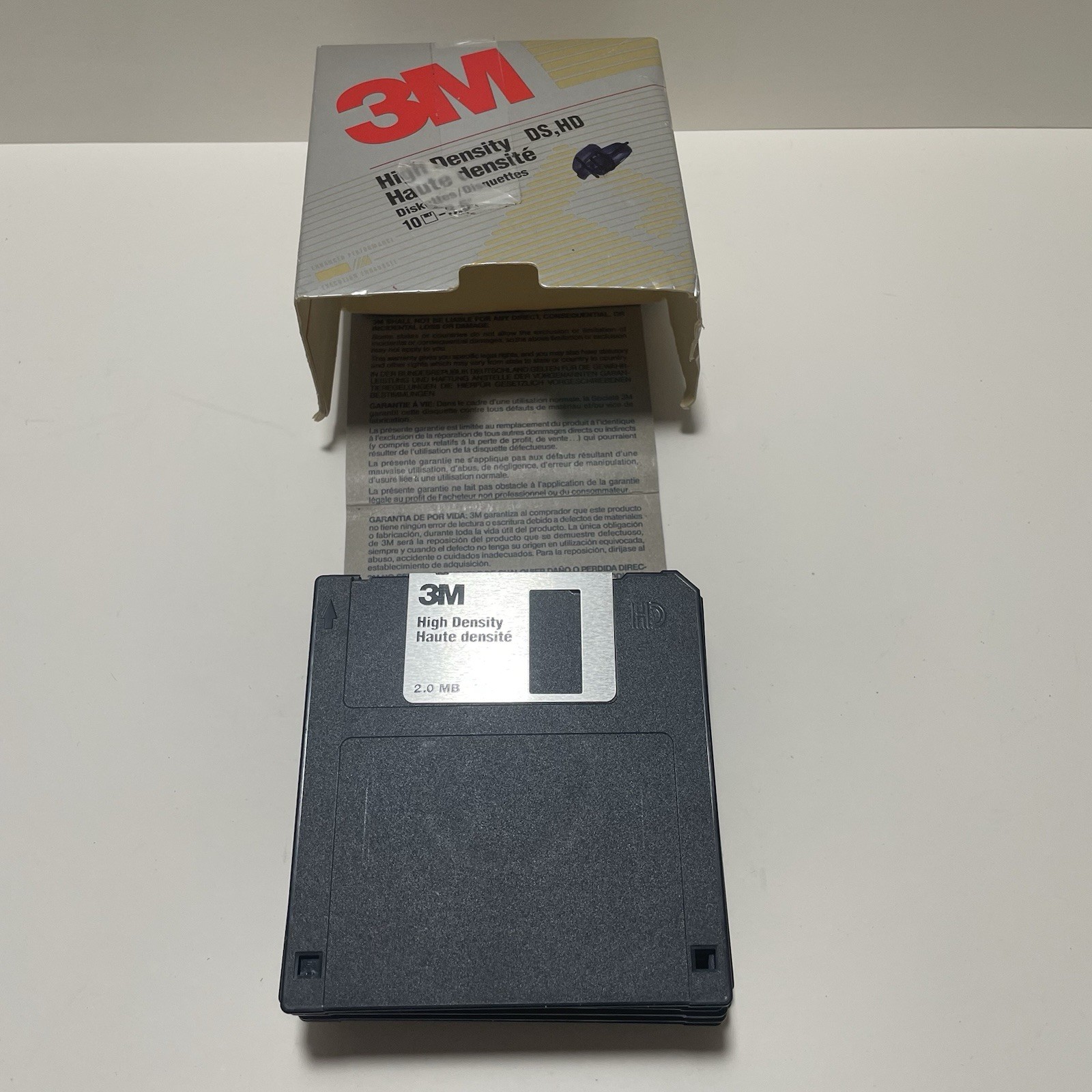 3M 3.5” Floppy Disks DS HD 1.44MB Lot of 9w/ Box Vintage Fast Shipping