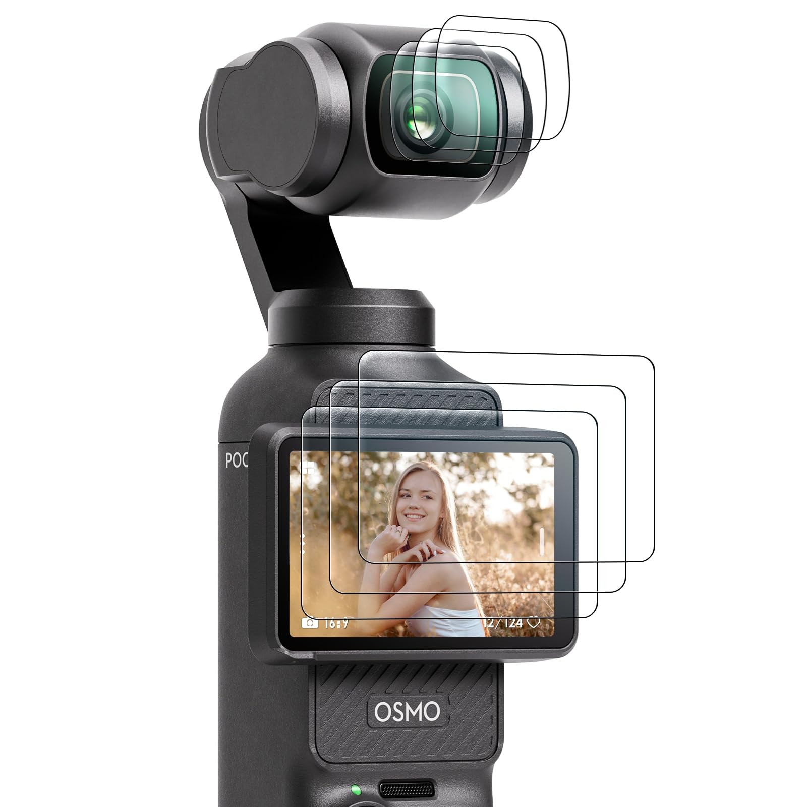 AMAZEAR Lens Screen Protector for DJI Osmo Pocket 3 Accessories (6 Clear