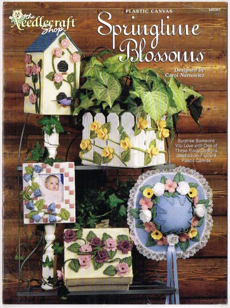 Springtime Blossoms Plastic Canvas Pattern Leaflet Needlecraft Shop Floral