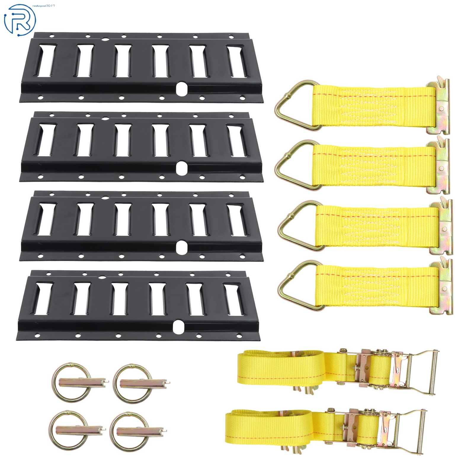 High Quality Black 14 Pack 1' E Track Tie Down Rail Secure Cargo Powder Coated