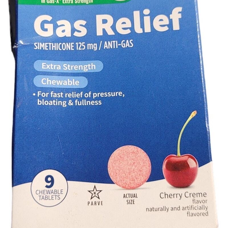 Walgreens Extra Strength Gas Relief Chewable Tabs, Cherry Creme,  9 CT 10-31-25