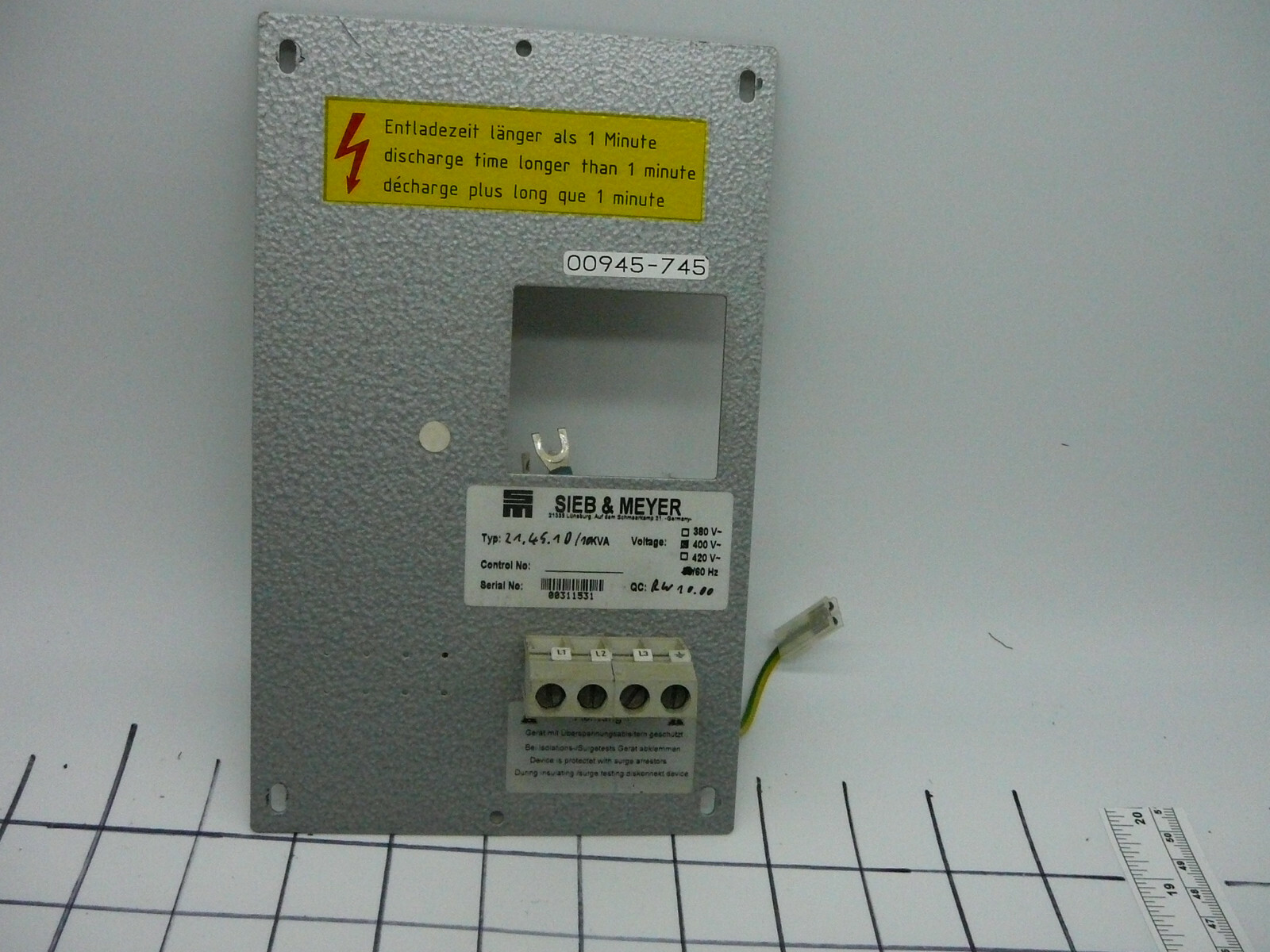 SIEB & MEYER CIRCUIT BOARD 21.45.1D 10KVA 400V 21.45.08.1A L9802125 00945-745