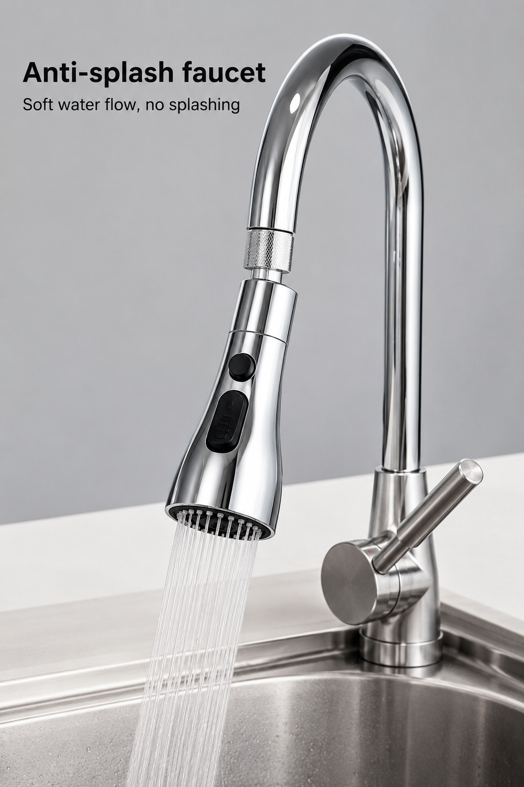 Brushed Nickel Kitchen Faucet Sink Mixer Faucet Pull Down Sprayer Single Handle