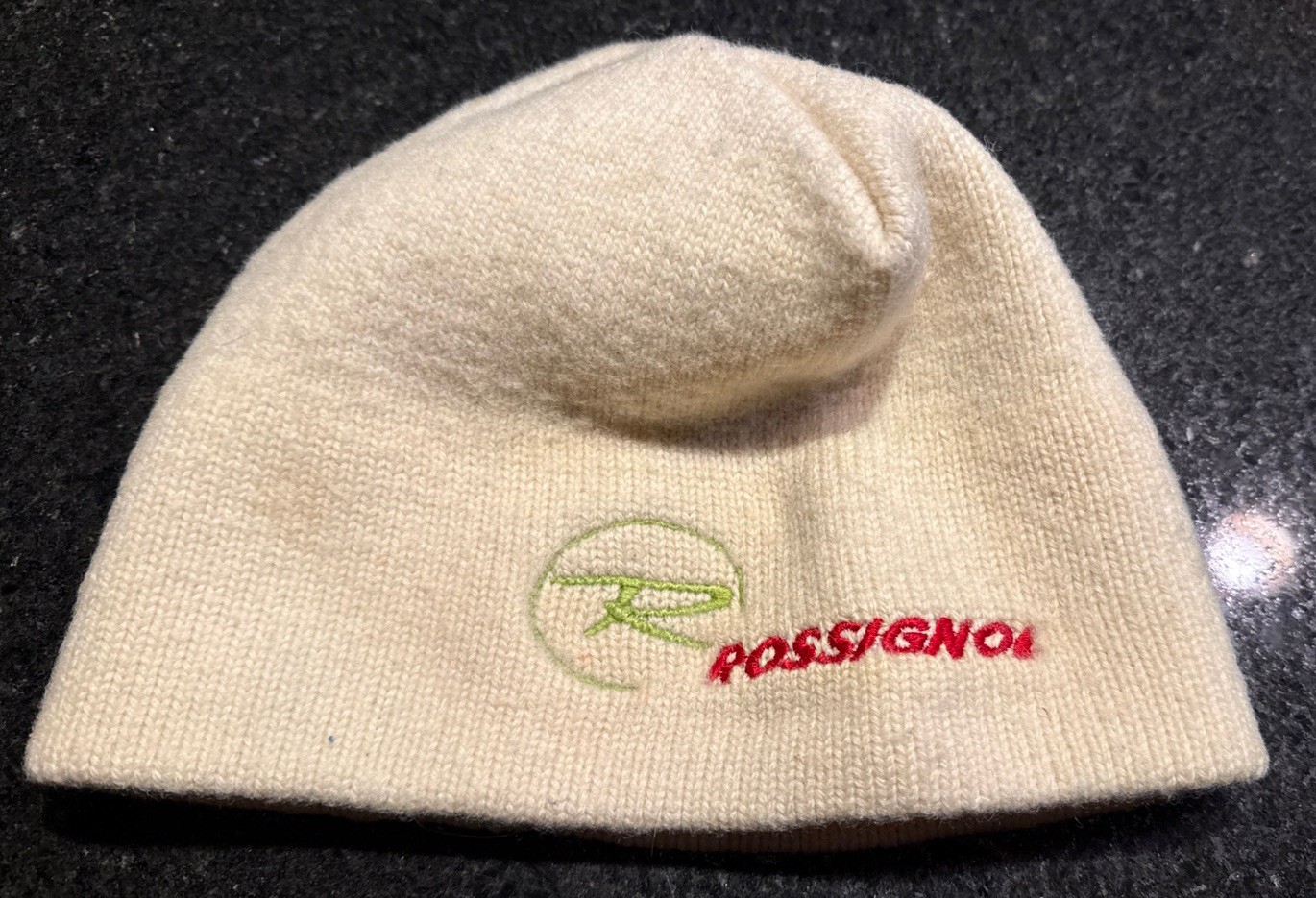 Vintage 1980's ROSSIGNOL Wool Ski Hat, Knit Beanie - Ski Snowboard Retro - USA