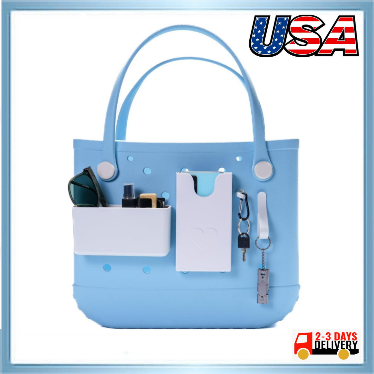 5 PCS Organizer Holder for Bogg Bag - Accessories, Phone Holder, White