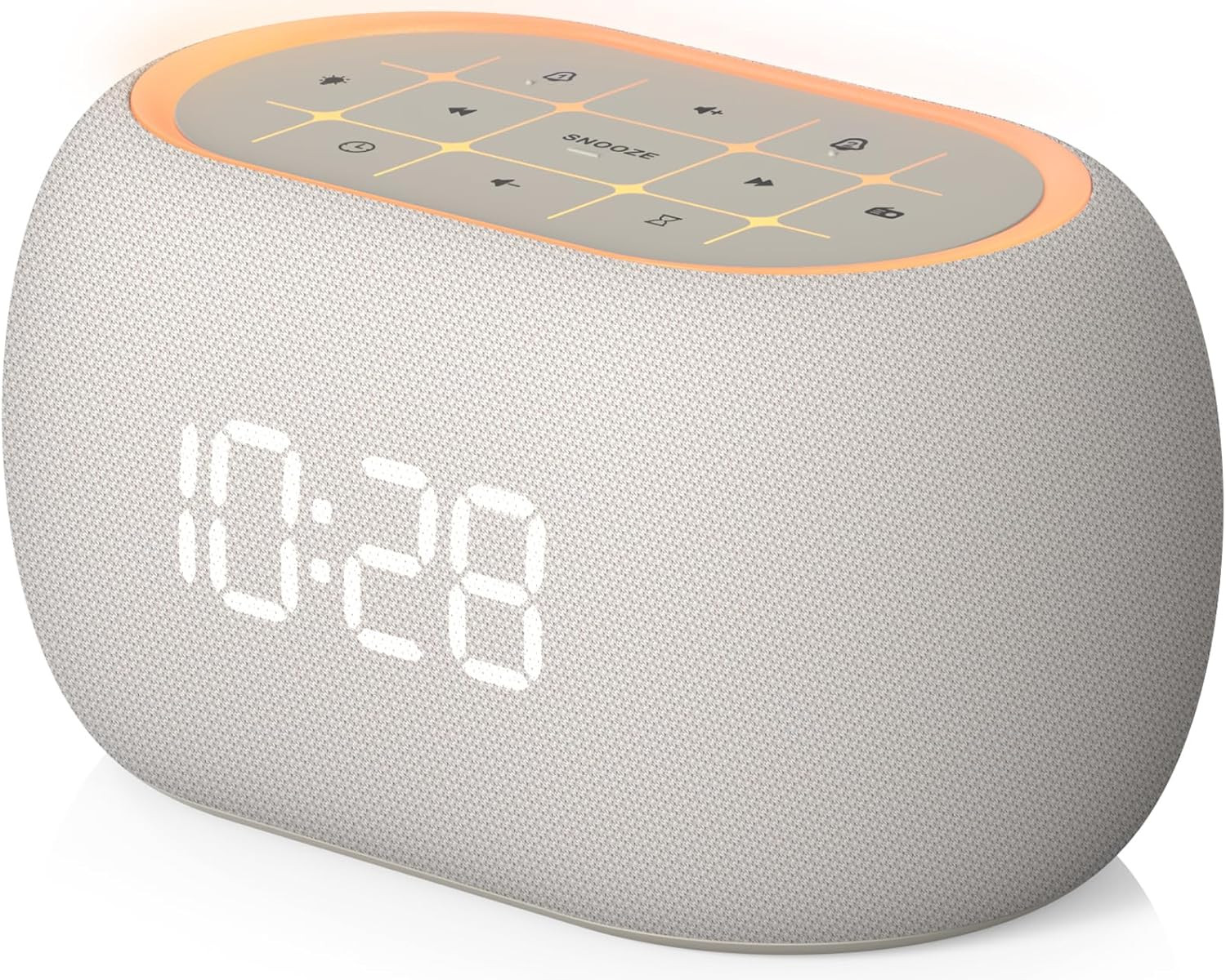 Alarm Clock Radio with Dual Alarm for Bedroom, 7-Color Night Light, 0-100% Dimme
