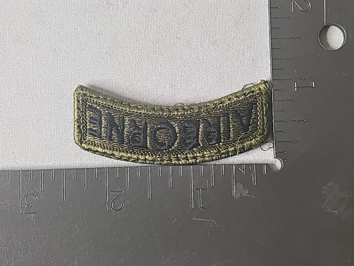 US ARMY AIRBORNE TAB PATCH (Black On Green)