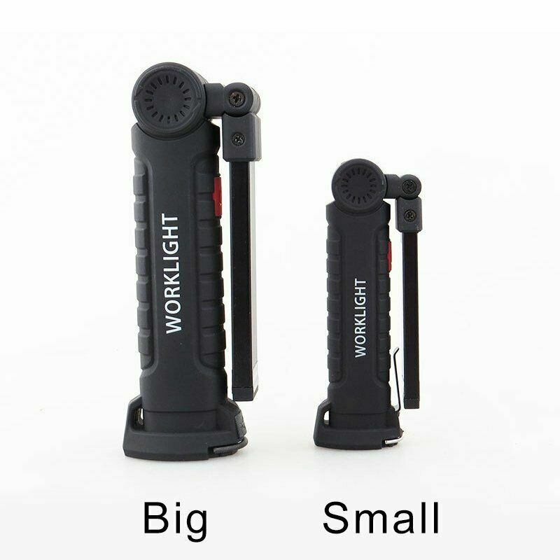 2 Rechargeable COB LED Slim Work Light Lamp Flashlight Inspect Folding Torch USA
