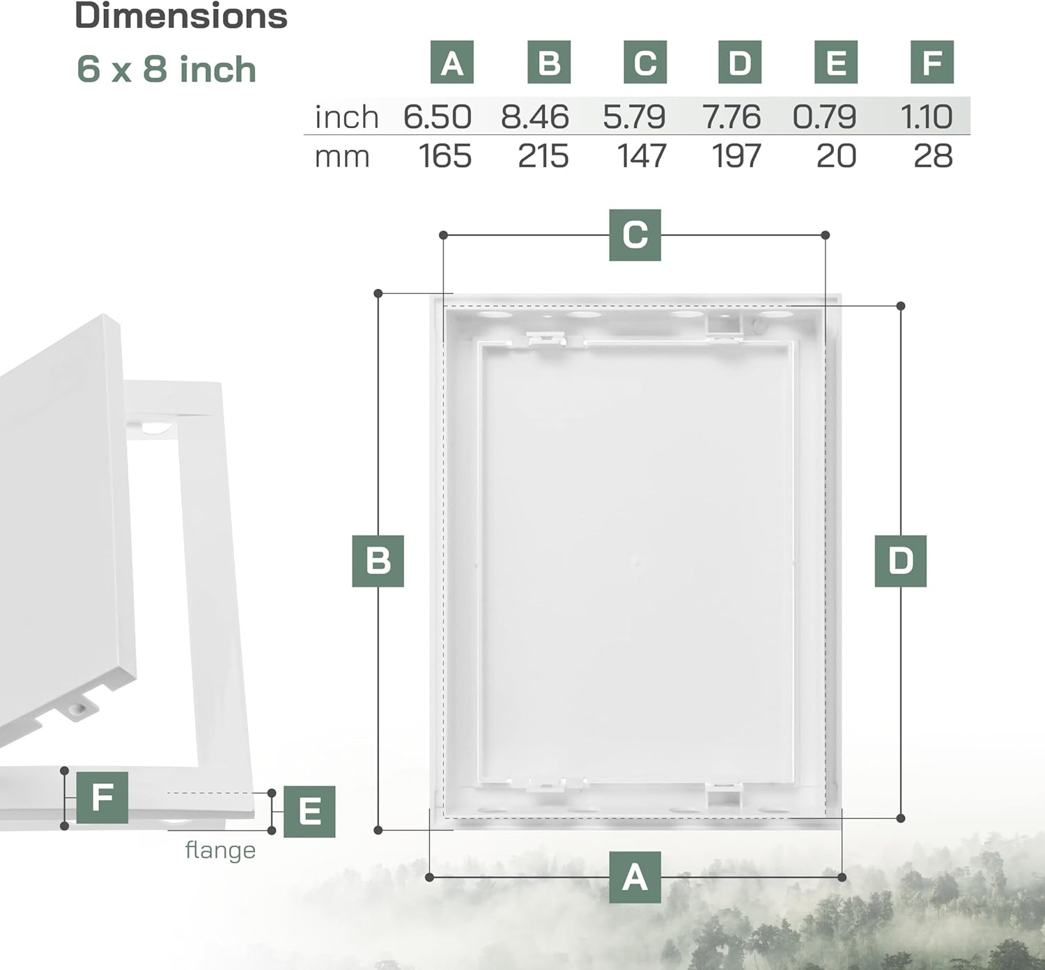 6'' X 8'' Inch Access Panel - Easy Access Doors - ABS Plastic - Access Panel for