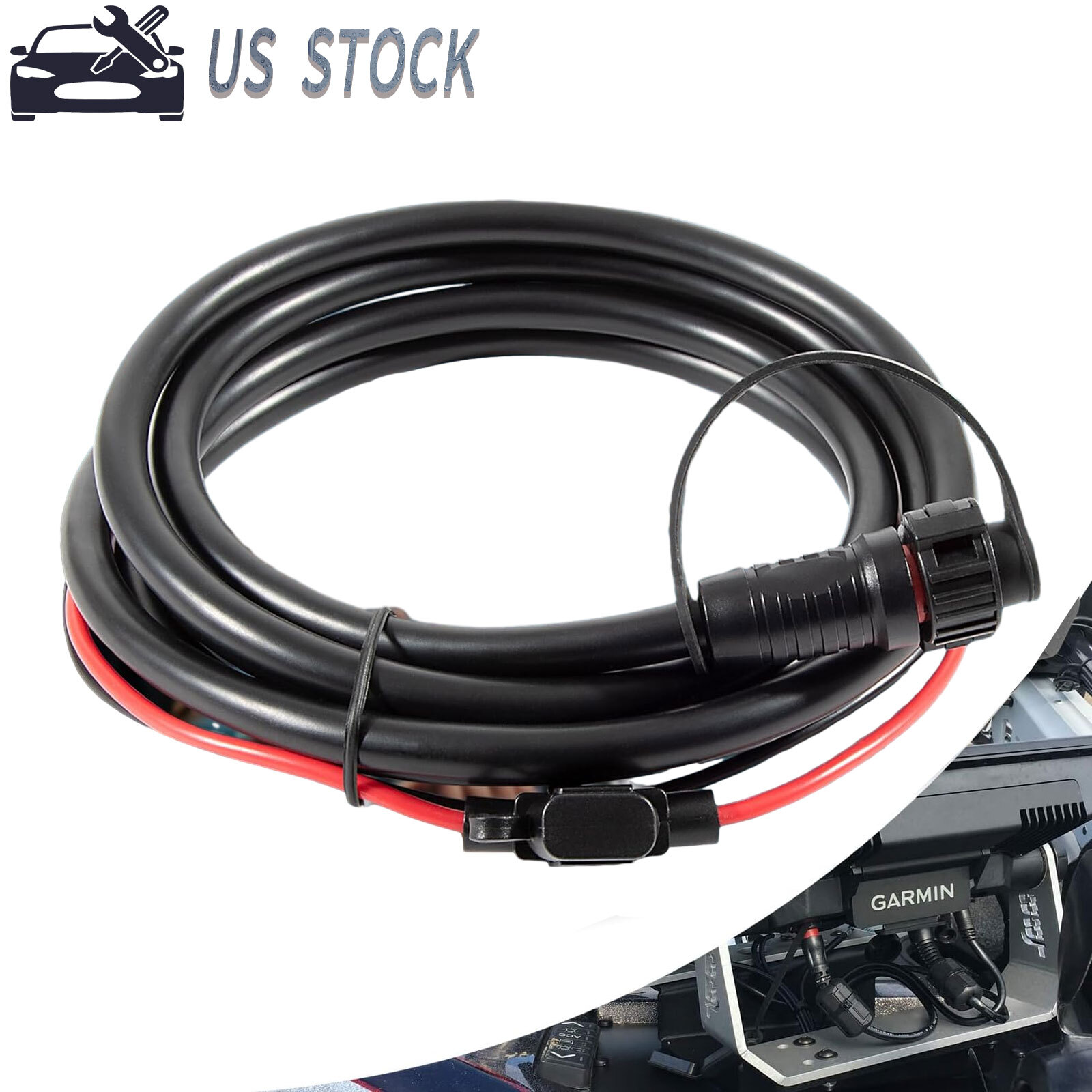 Power Cable Replacement, 2-Pin Power Cable Fits for Garmin GPSMAP 010-10922-00