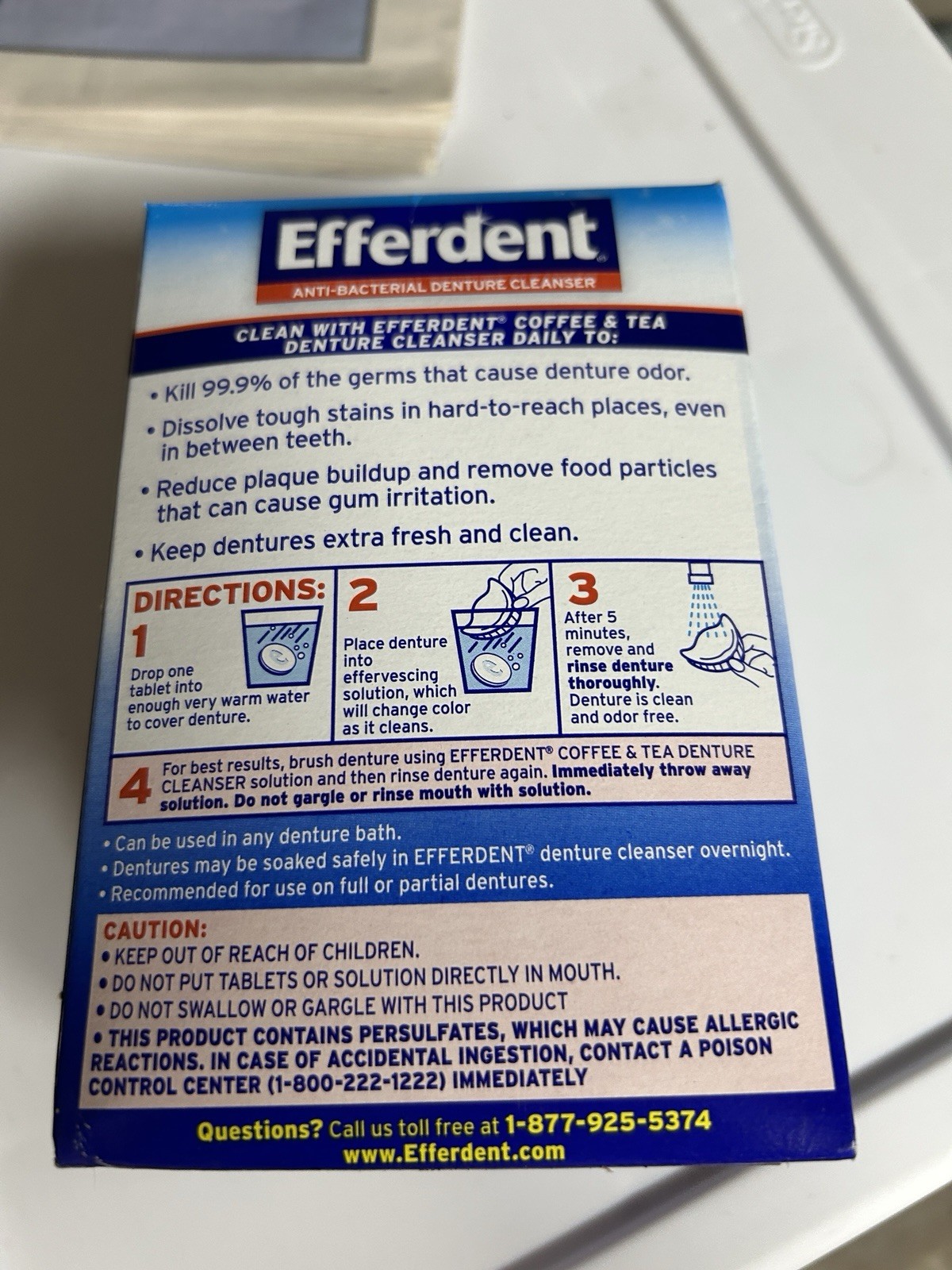 2 Efferdent Denture Cleanser COFFEE & TEA 126 Tablets = 252 Tabletd Total