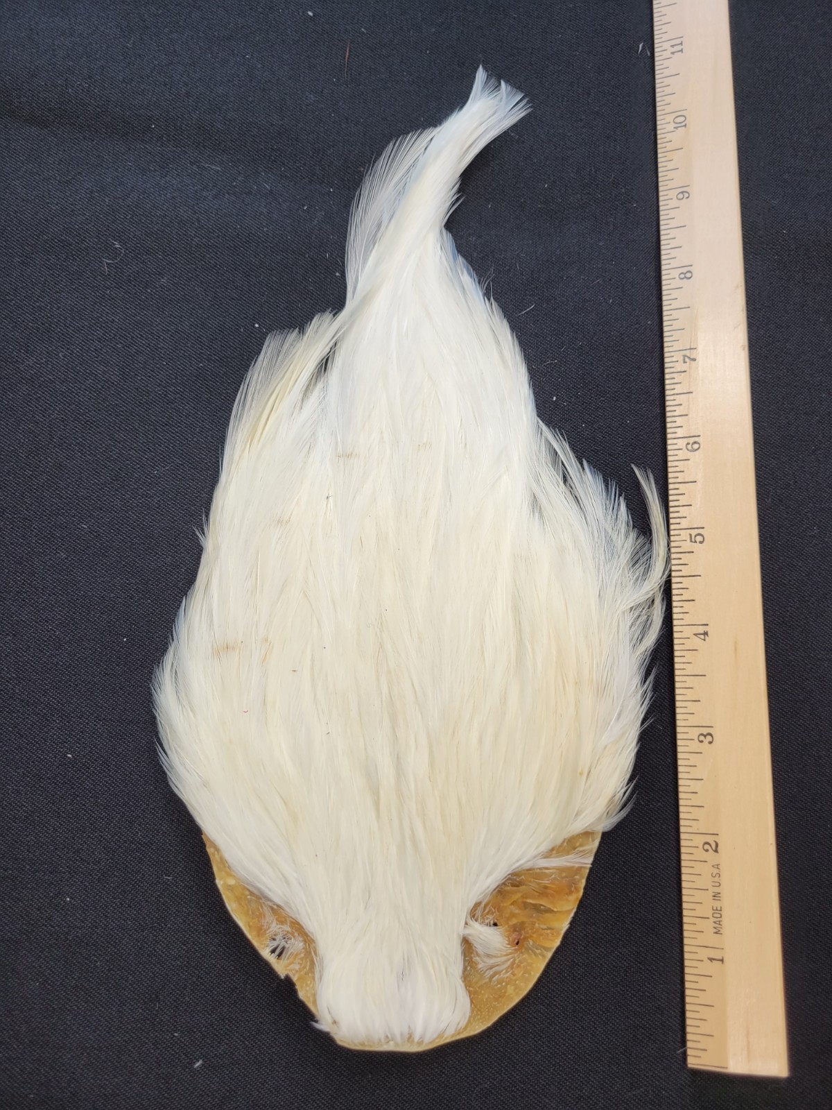 Lot 22,  Top Quality Dyed WHITE India Rooster Streamer Neck Cape Feathers