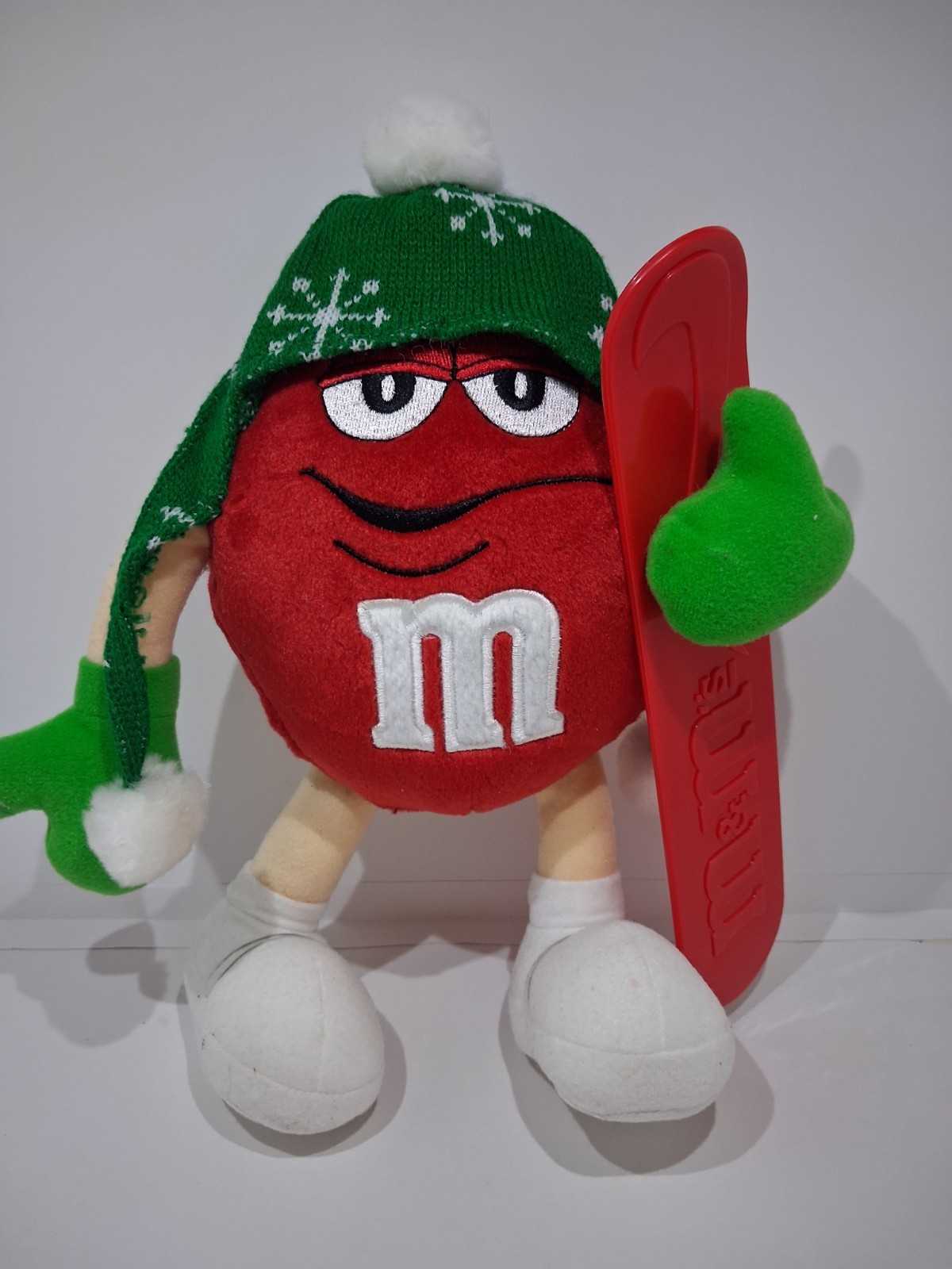 M&M Plush Red Snowboard Galerie 10" Holiday Christmas  2003 Winter