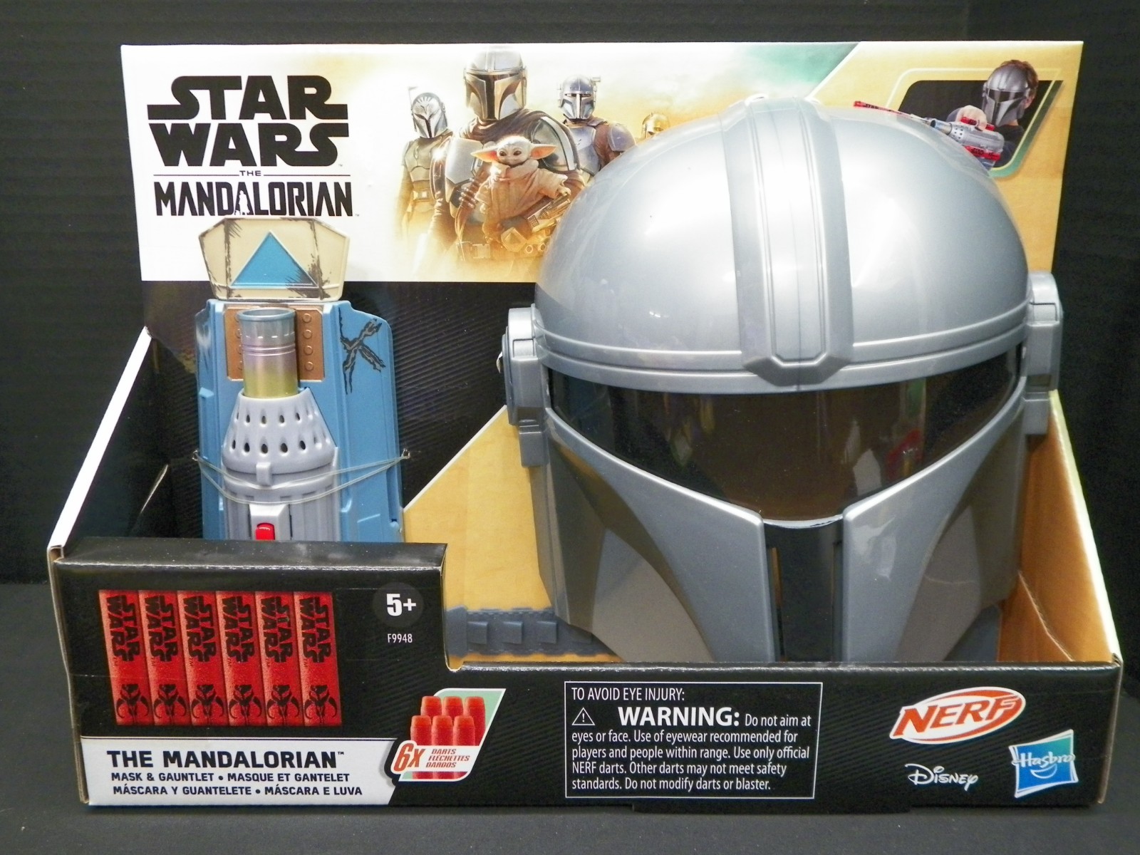 Star Wars The Mandalorian Mask and Nerf Gauntlet Blaster Combo Hasbro Disney