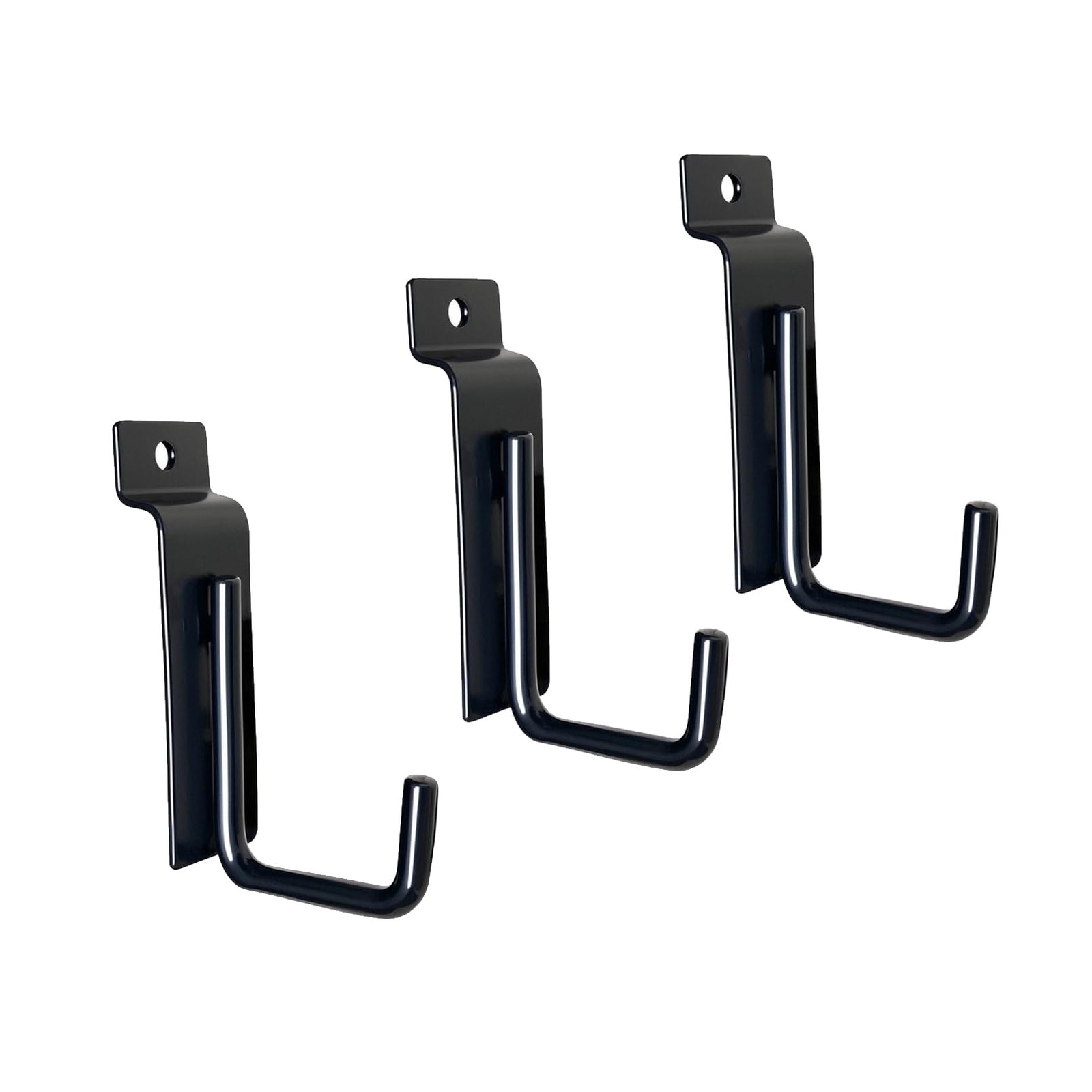 25 PCS J Shaped Slatwall Hooks Pegboard Gridwall Heavy Duty Shelf Brackets