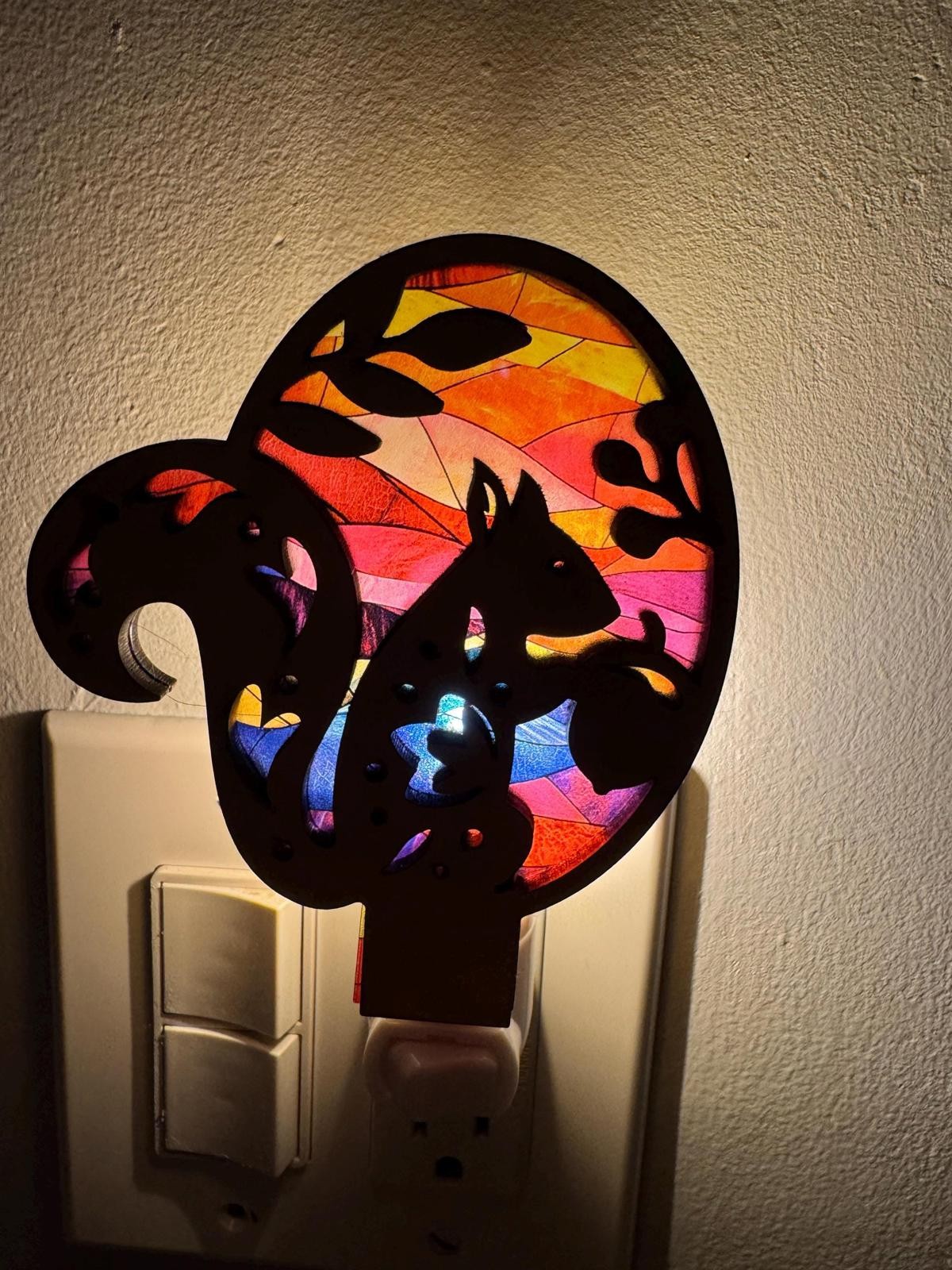 Wooden Squirrel nightlight, laser cut