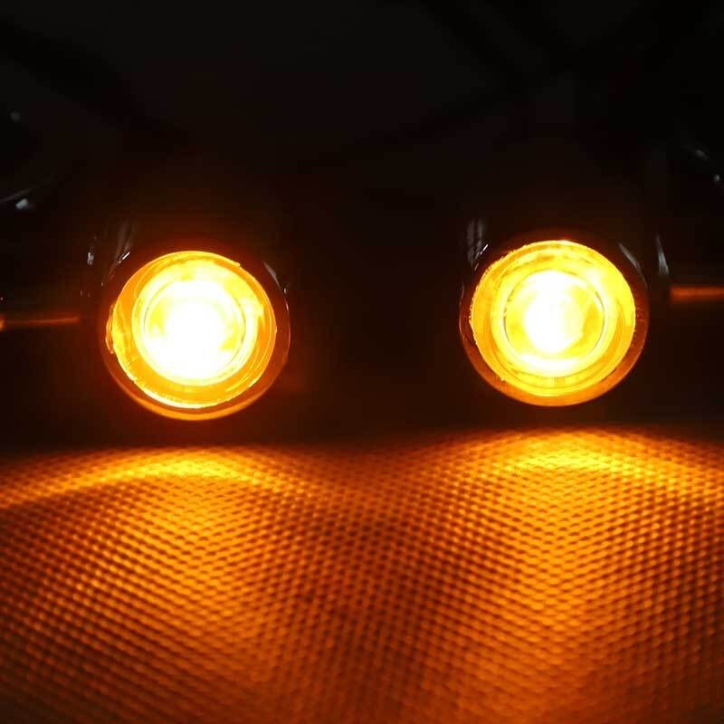 2X Motorcycle LED Turn Signal Light 41mm Front Mount Fork Indicator Bullet Amber