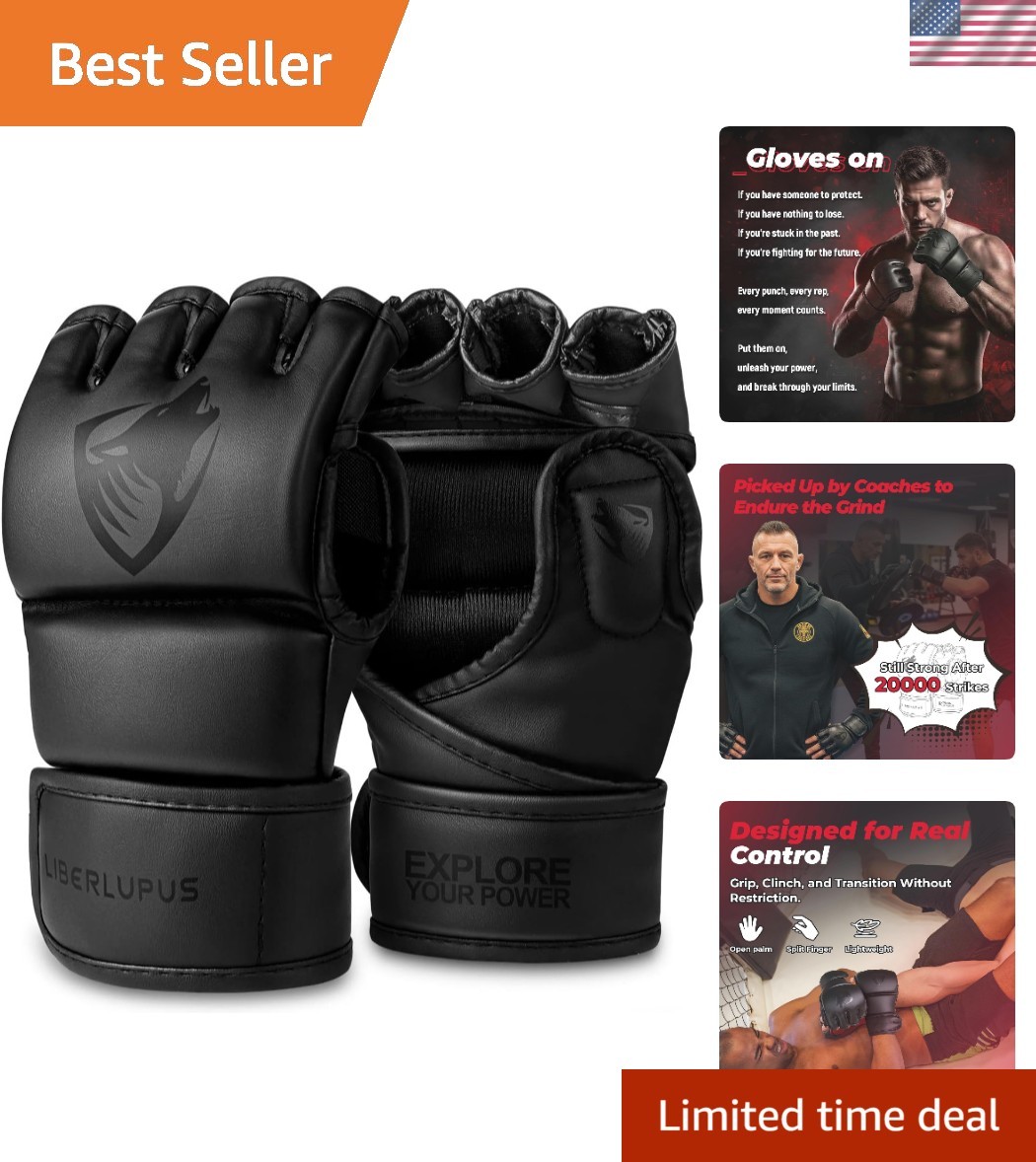 Training MMA Gloves – Lightweight with Extended Wrist Wrap and Open Palm Design
