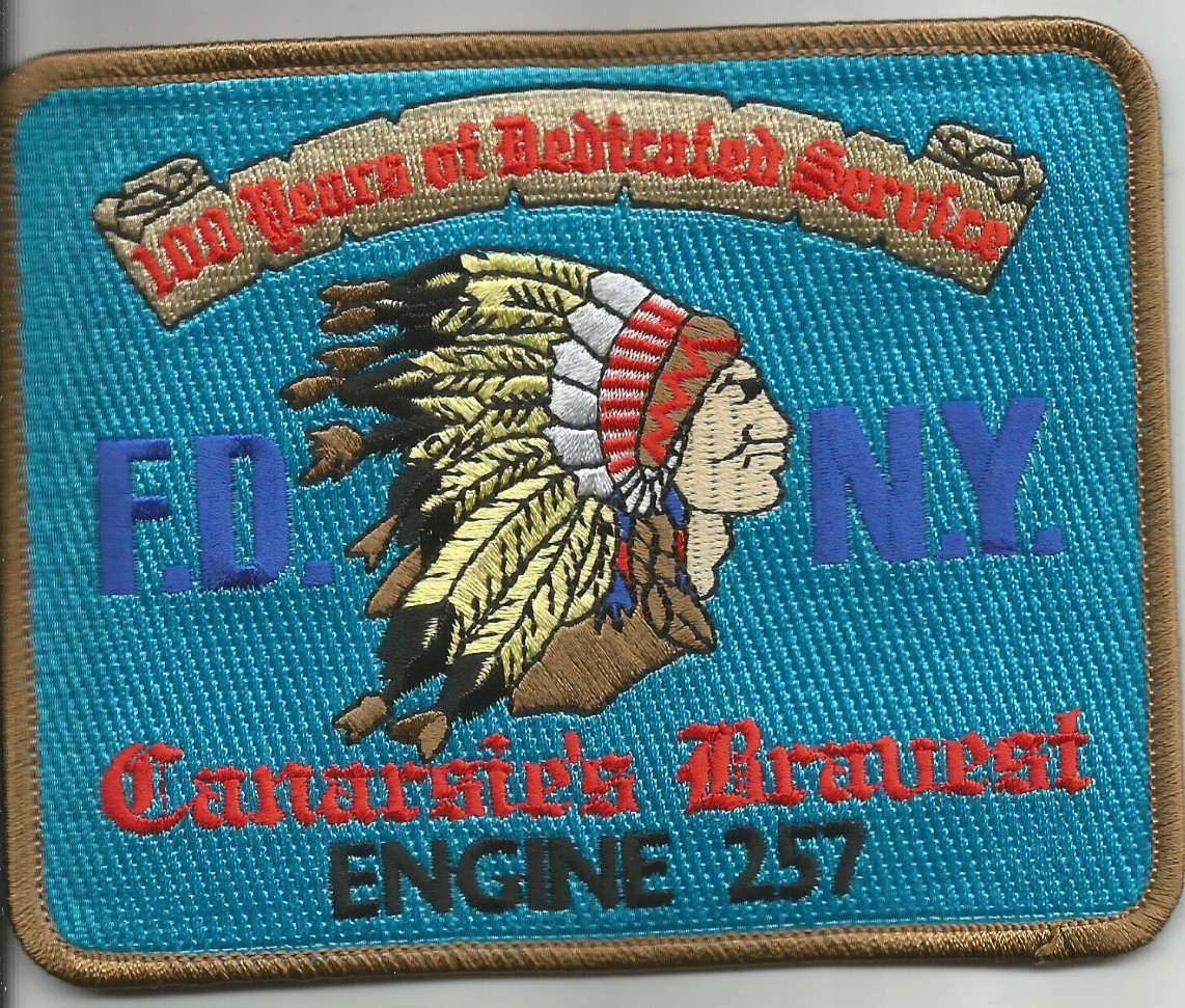 New York City - FDNY Engine-257 "100 Years Service, NY (5" x 4" size) fire patch