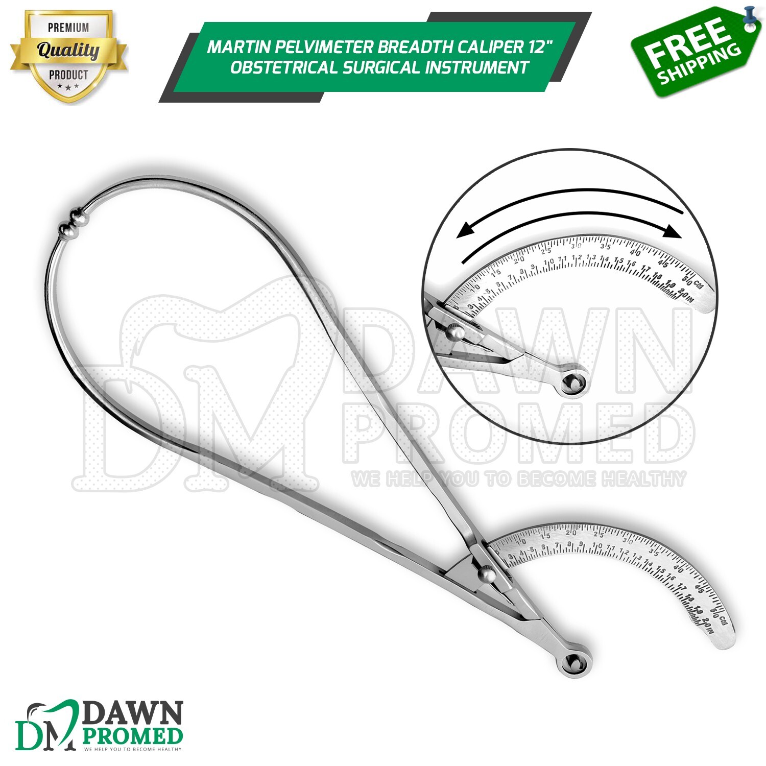 Martin Pelvimeter Breadth Caliper 12"Pelvic Measuring OB/GYN Surgical Instrument
