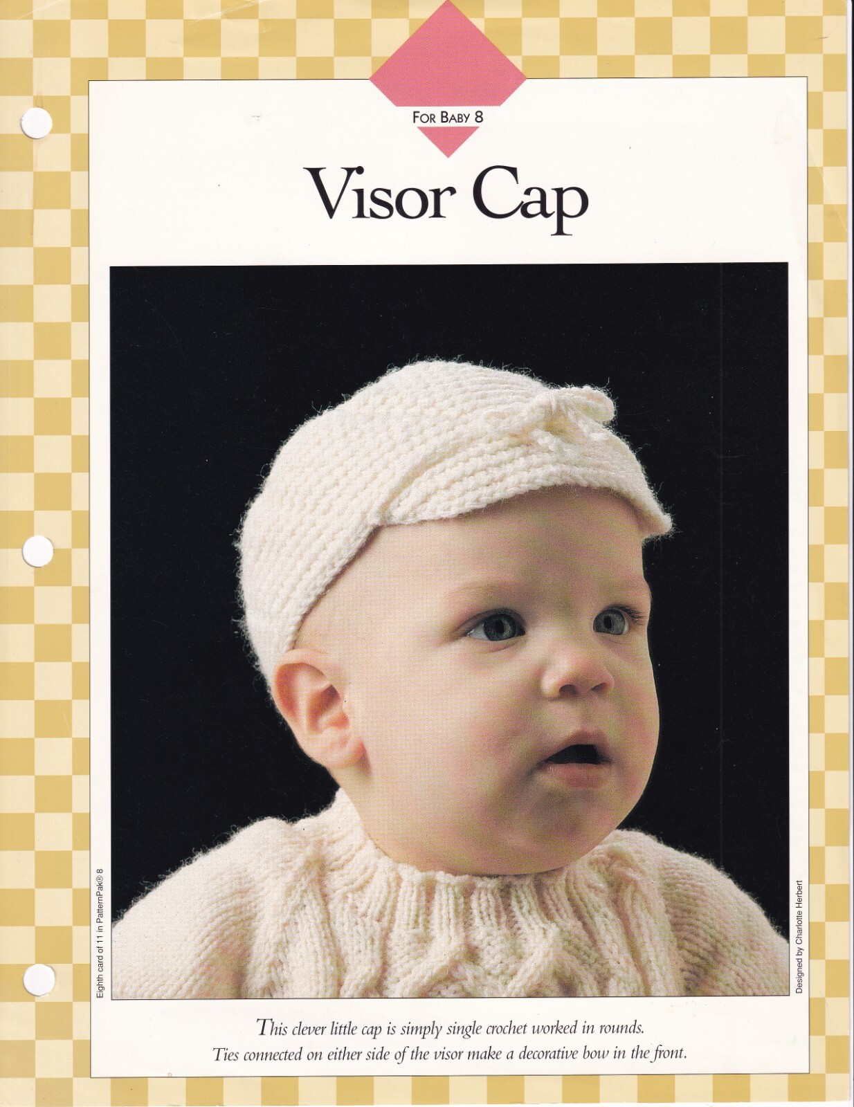 Crochet Pattern Instructions VISOR CAP For Baby Vanna's Favorites