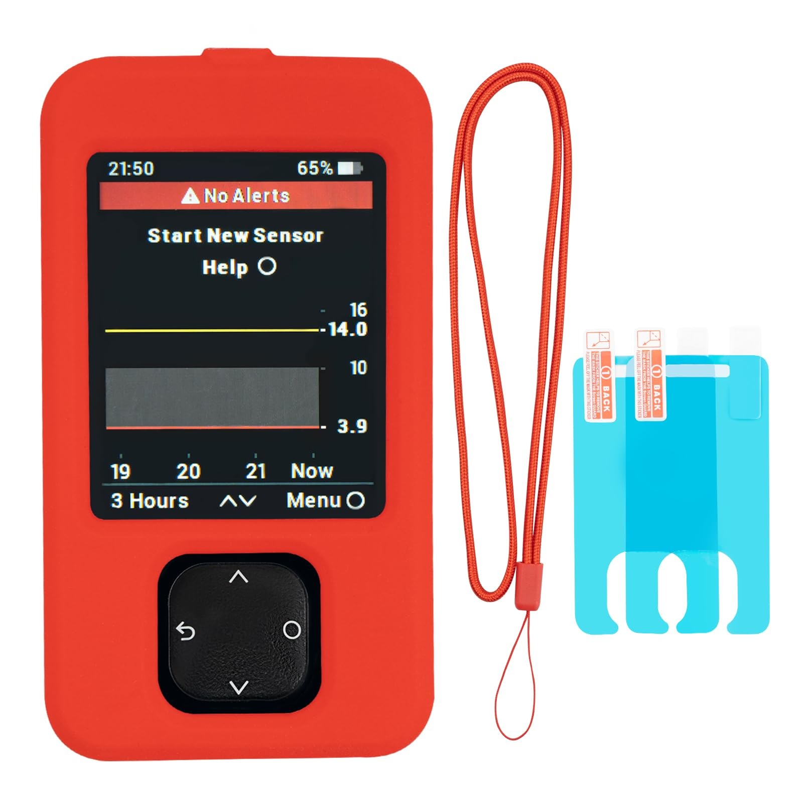 Swiatla Dexcom G7 Receiver Case with Neck Lanyard and 2PCS Screen Red
