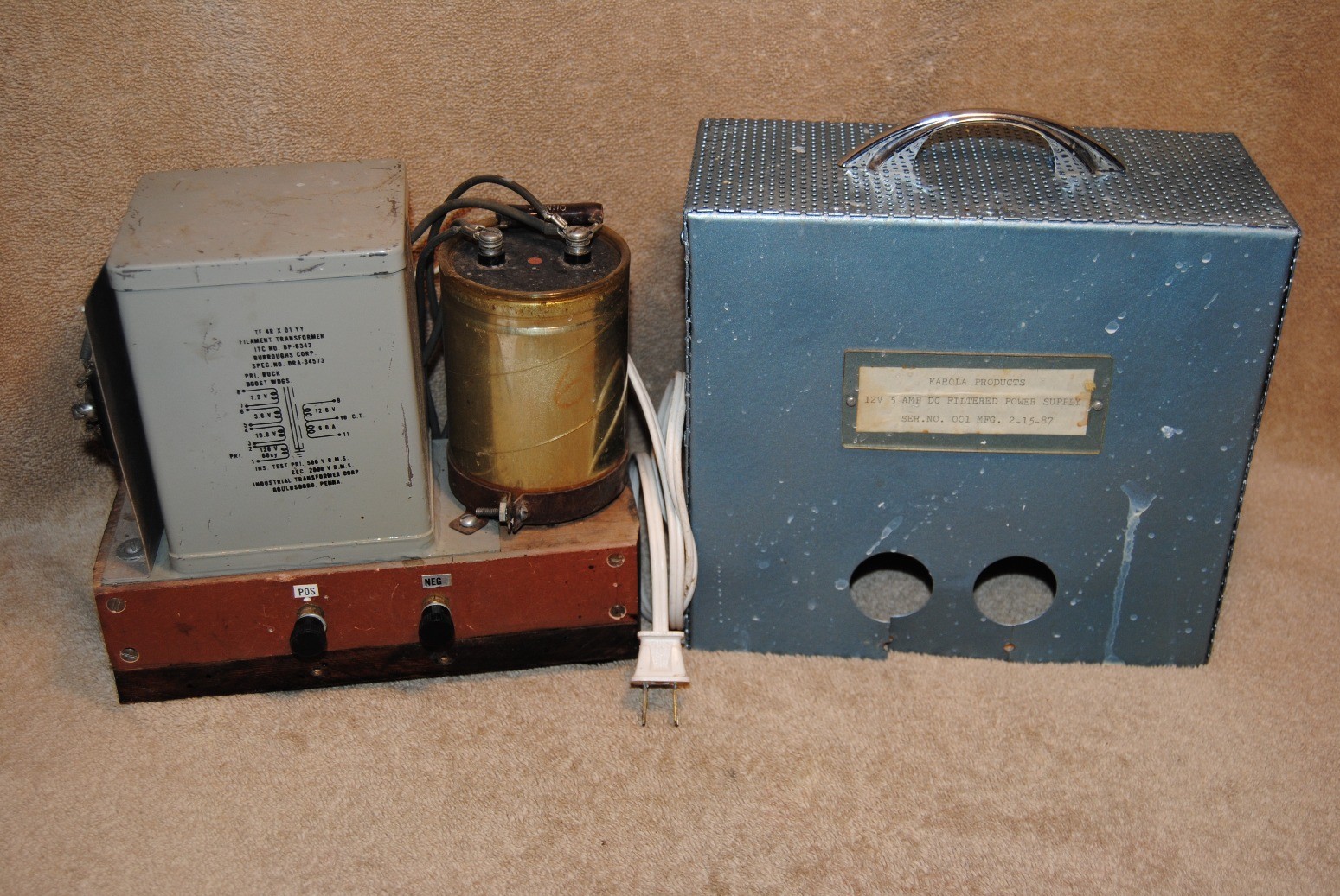 Vtg 12V DC Filtered Power Supply Industrial Filament Transformer & Sangamd Cap