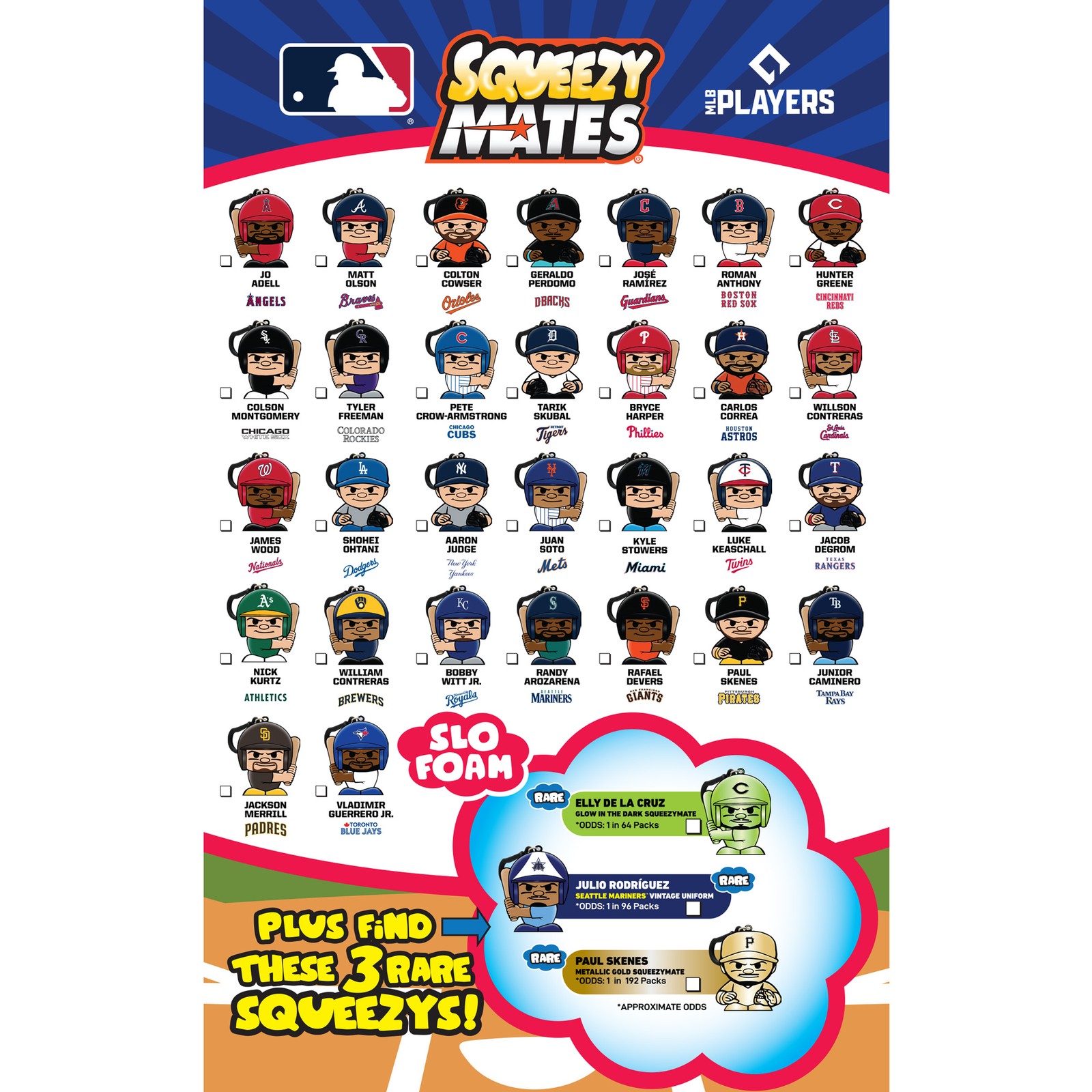 SqueezyMates MLB Gravity Feed Figurines 4 Pack 2026 SERIES 8 Baseball