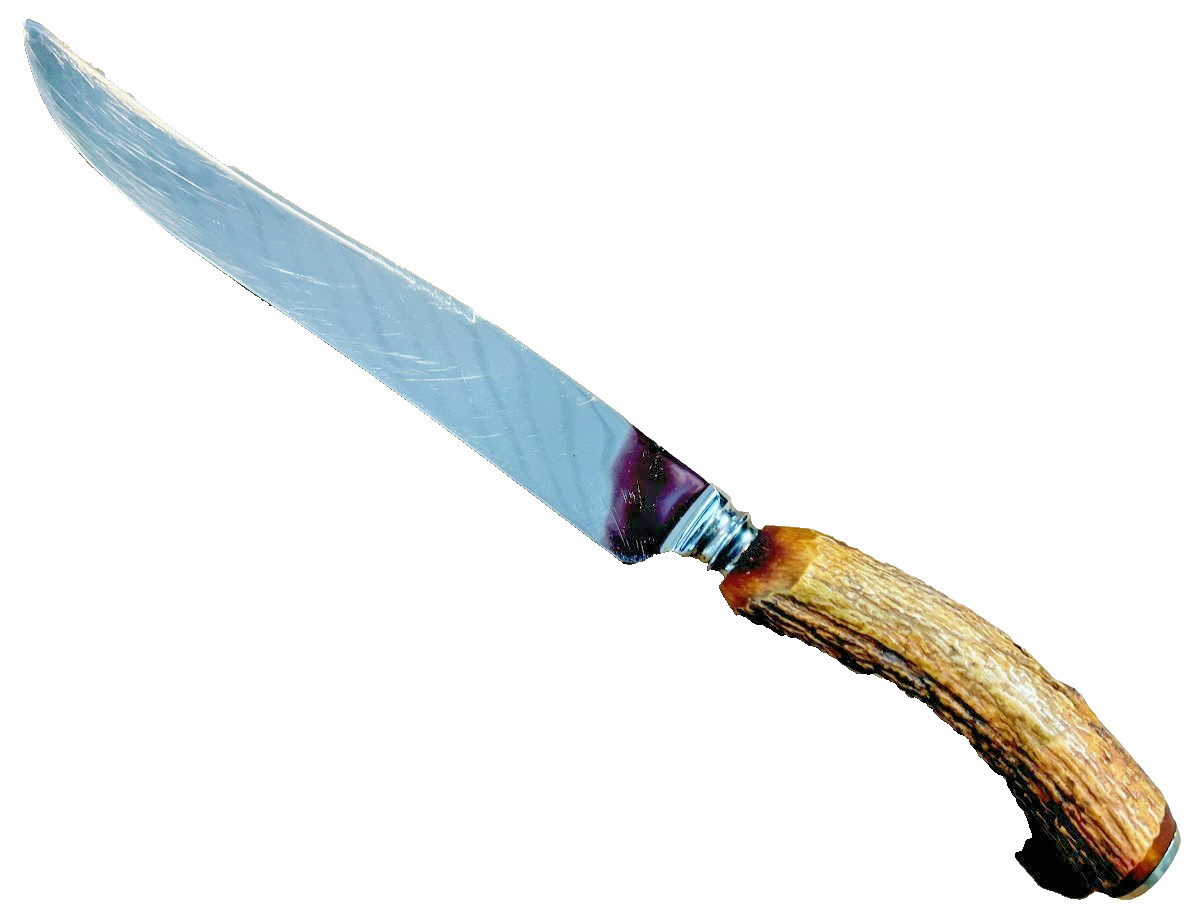 Vintage Stag Handle England AU GOURMET Cutlery Large 12" Carving dinner Knife