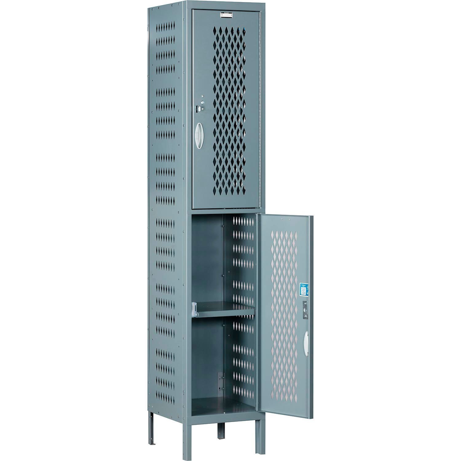 Global Industrial Capital 2-Tier 2 Door Ventilated Locker 15"Wx18"Dx36"H