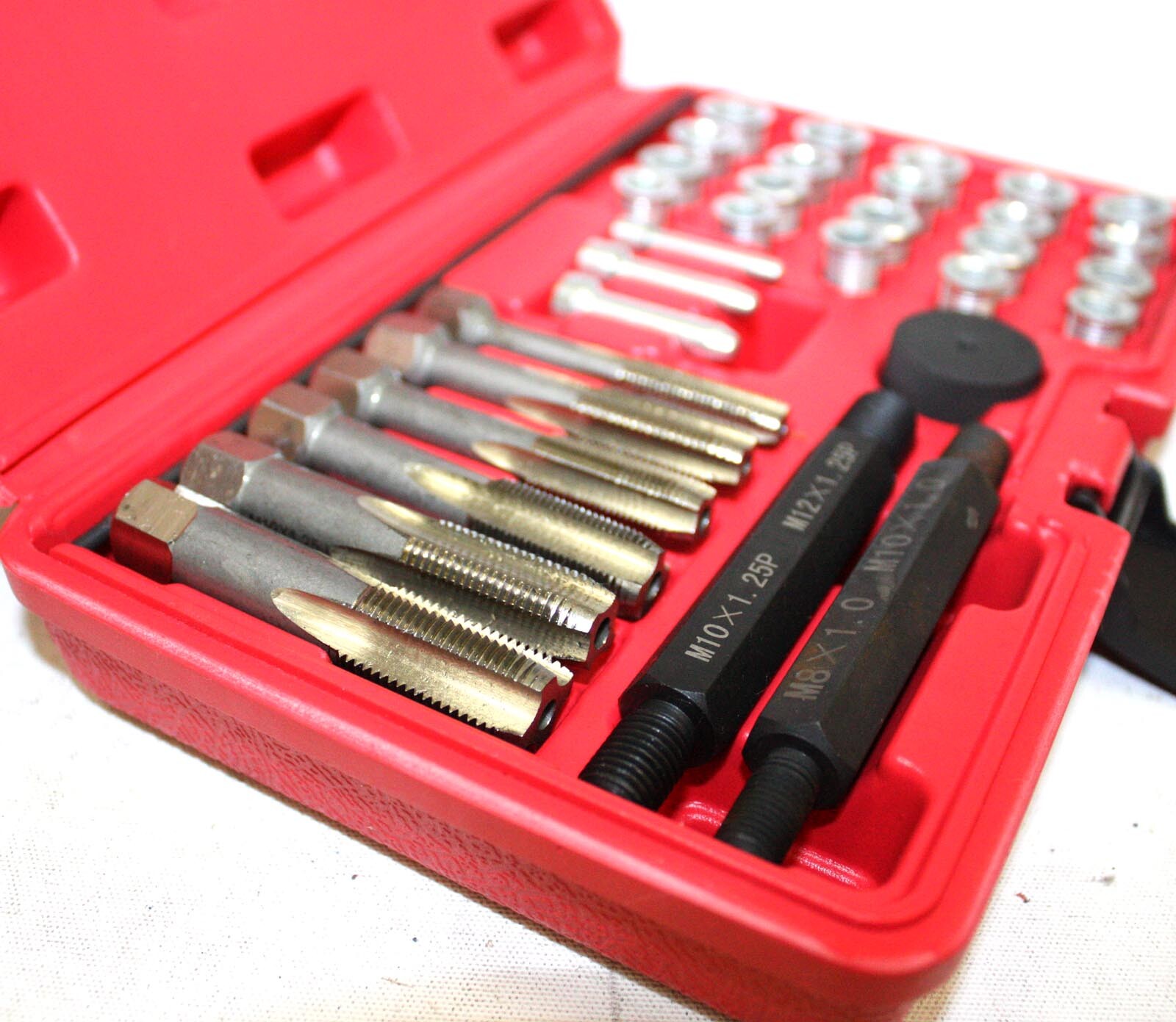 33pcs Cylinder Head Glow Plug Tap Thread Re-threading Repair / Restore Tool Set