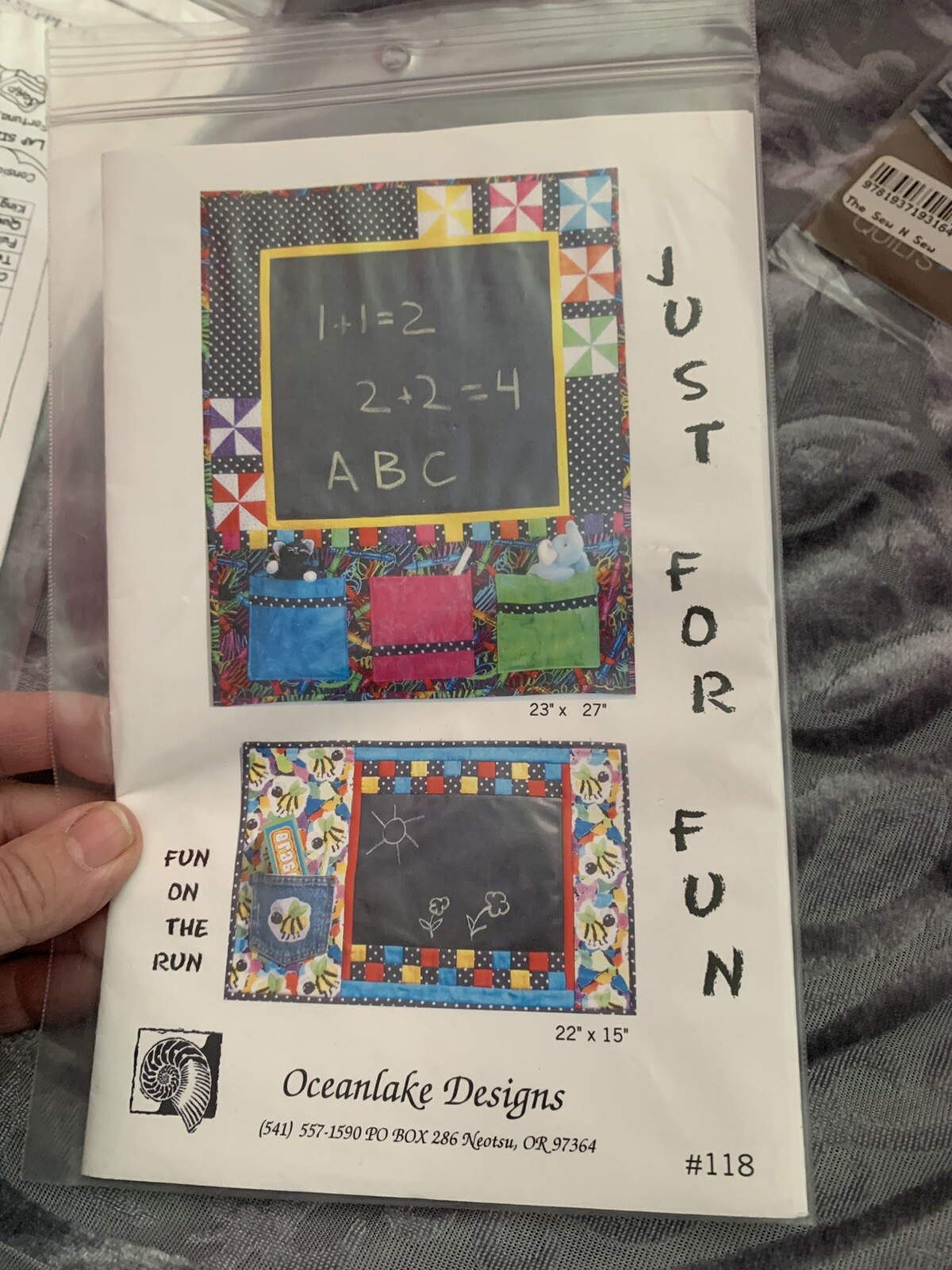JUST FOR FUN Fun On The Run QUILT PATTERN Oceanlake Designs FREE SHIPPING!