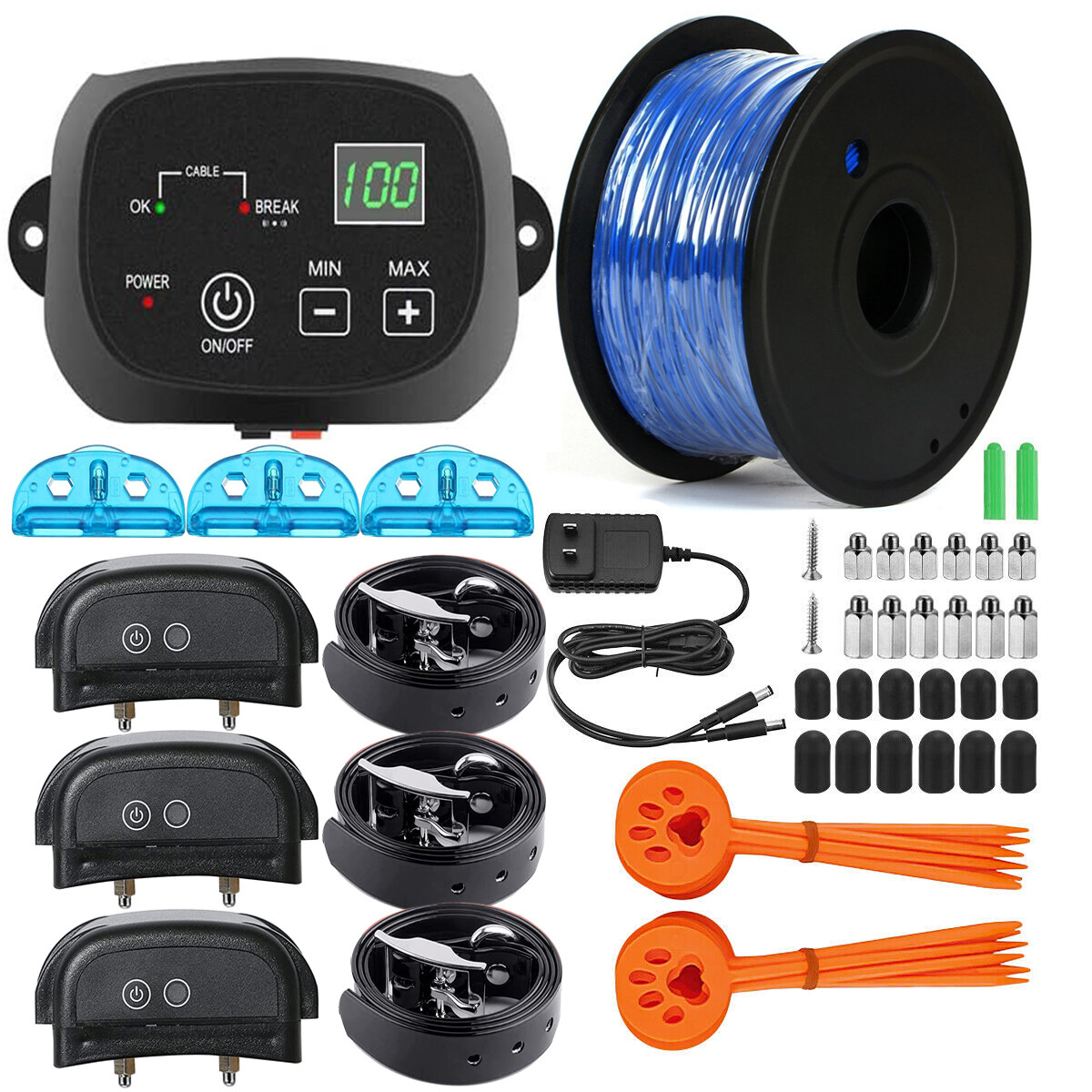 Electric Dog Fence In-ground Aboveground Pet Containment System For 1/2/3 Dogs