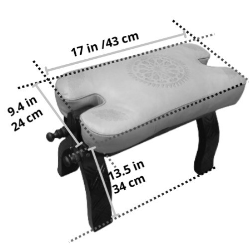 Camel Saddle Stool, Wooden Saddle Stool With Genuine Leather Pad.