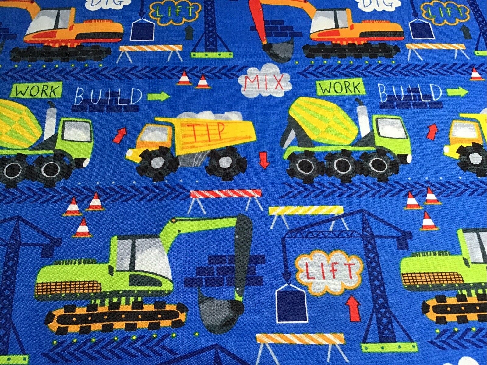 Fabric Trucks & Construction Equipment 6116, sold by the yard