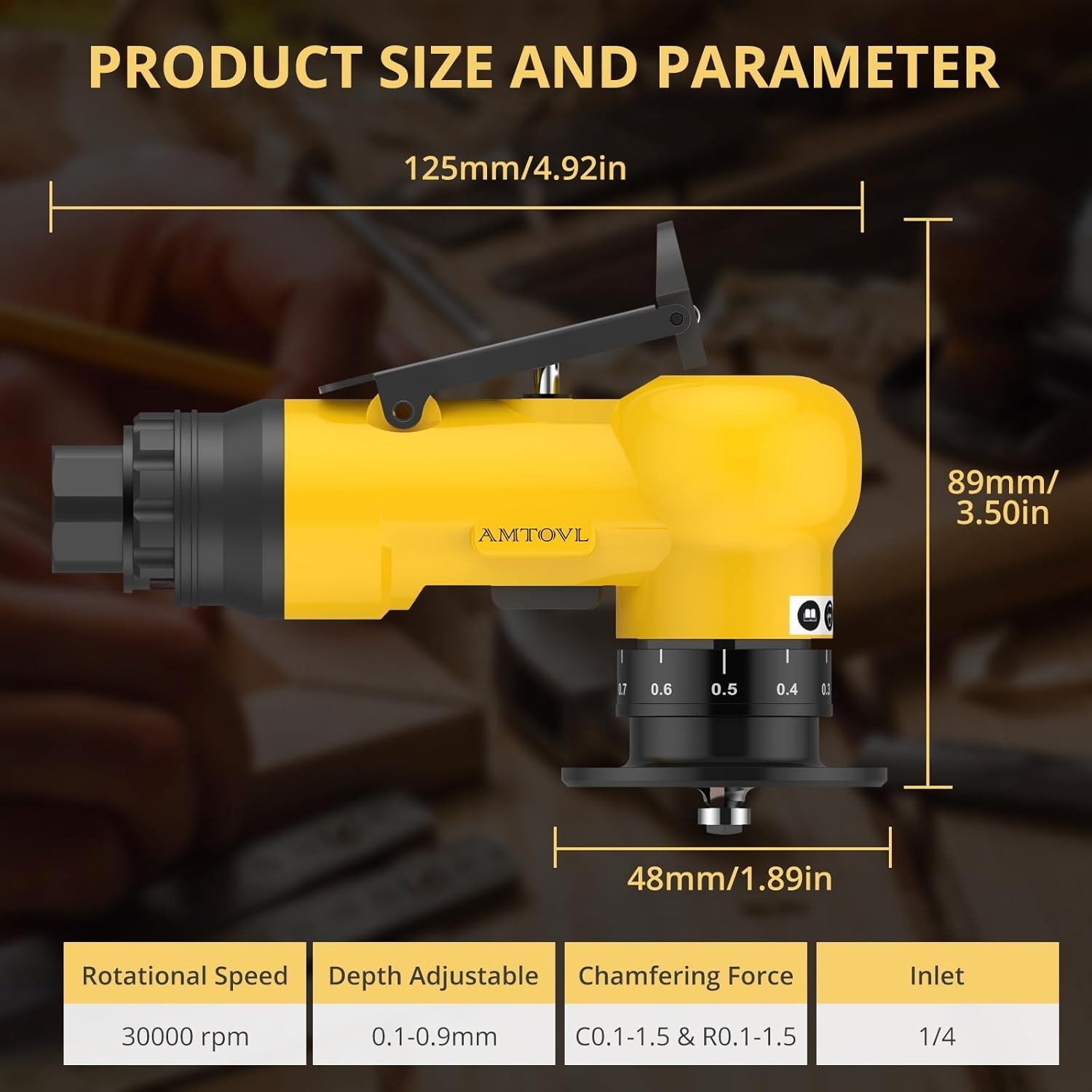 Air Chamfer Tool - Mini Pneumatic Chamfering Machine, 30000 RPM Pneumatic Cha...